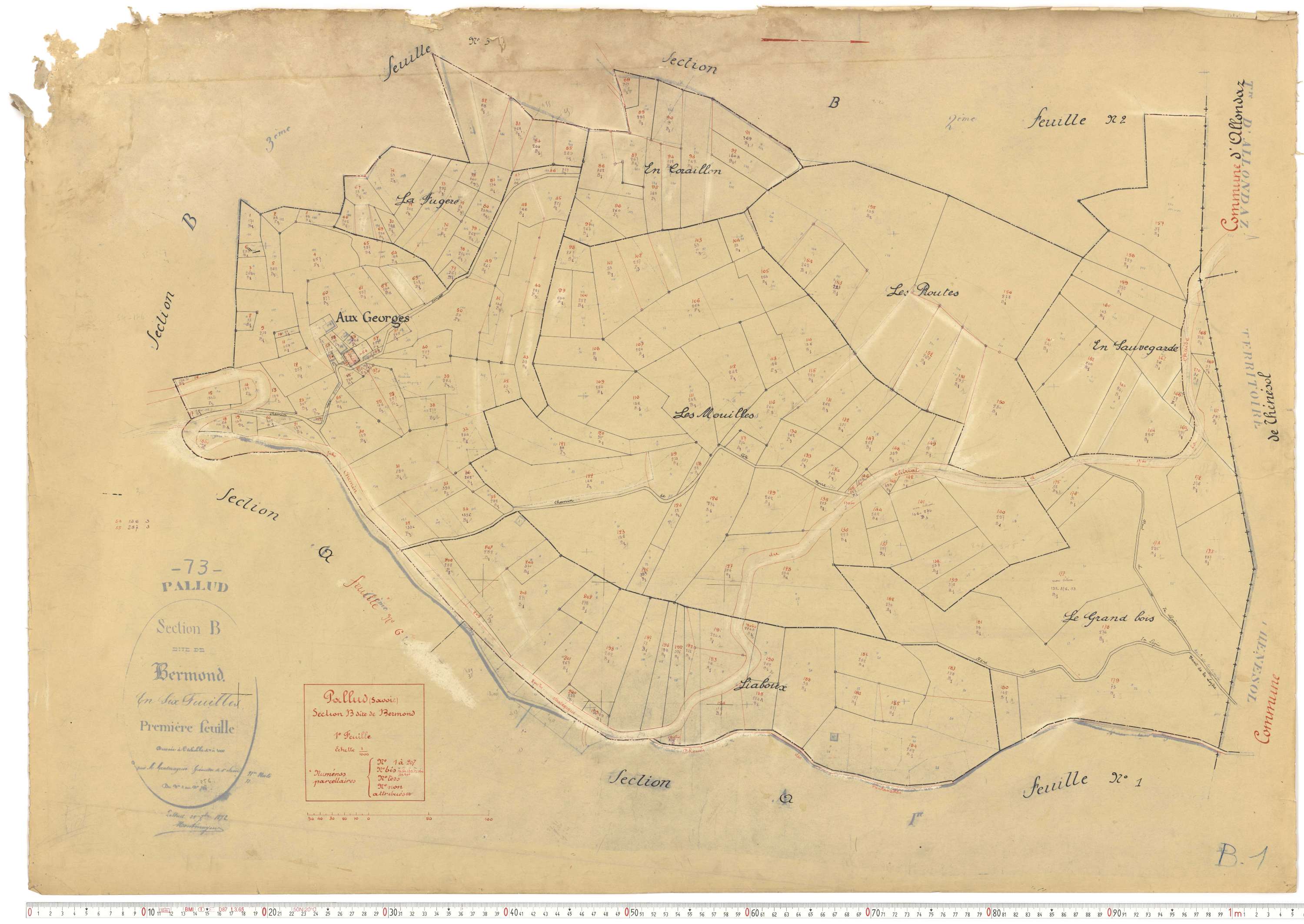 Pallud - Plans cadastraux du cadastre rénové.