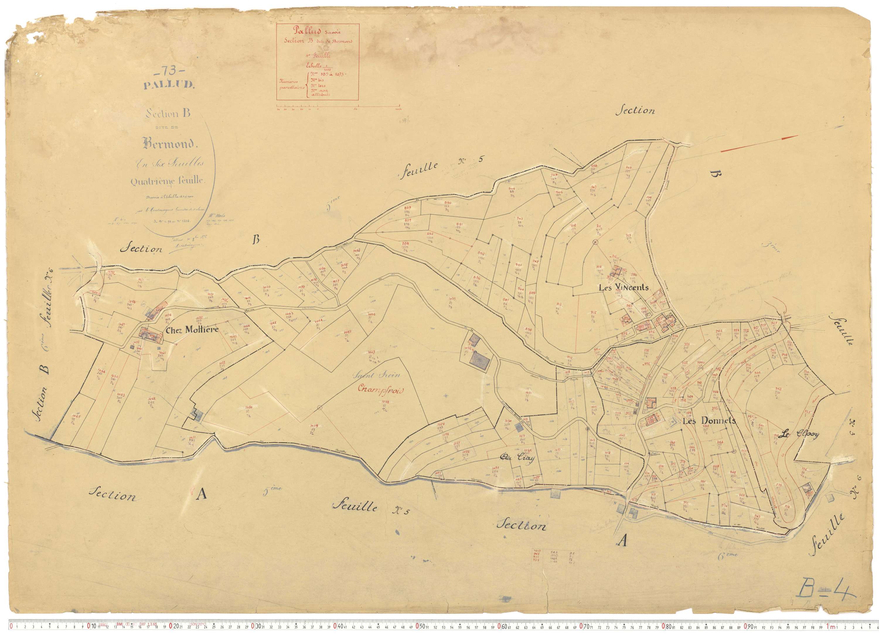 Pallud - Plans cadastraux du cadastre rénové.