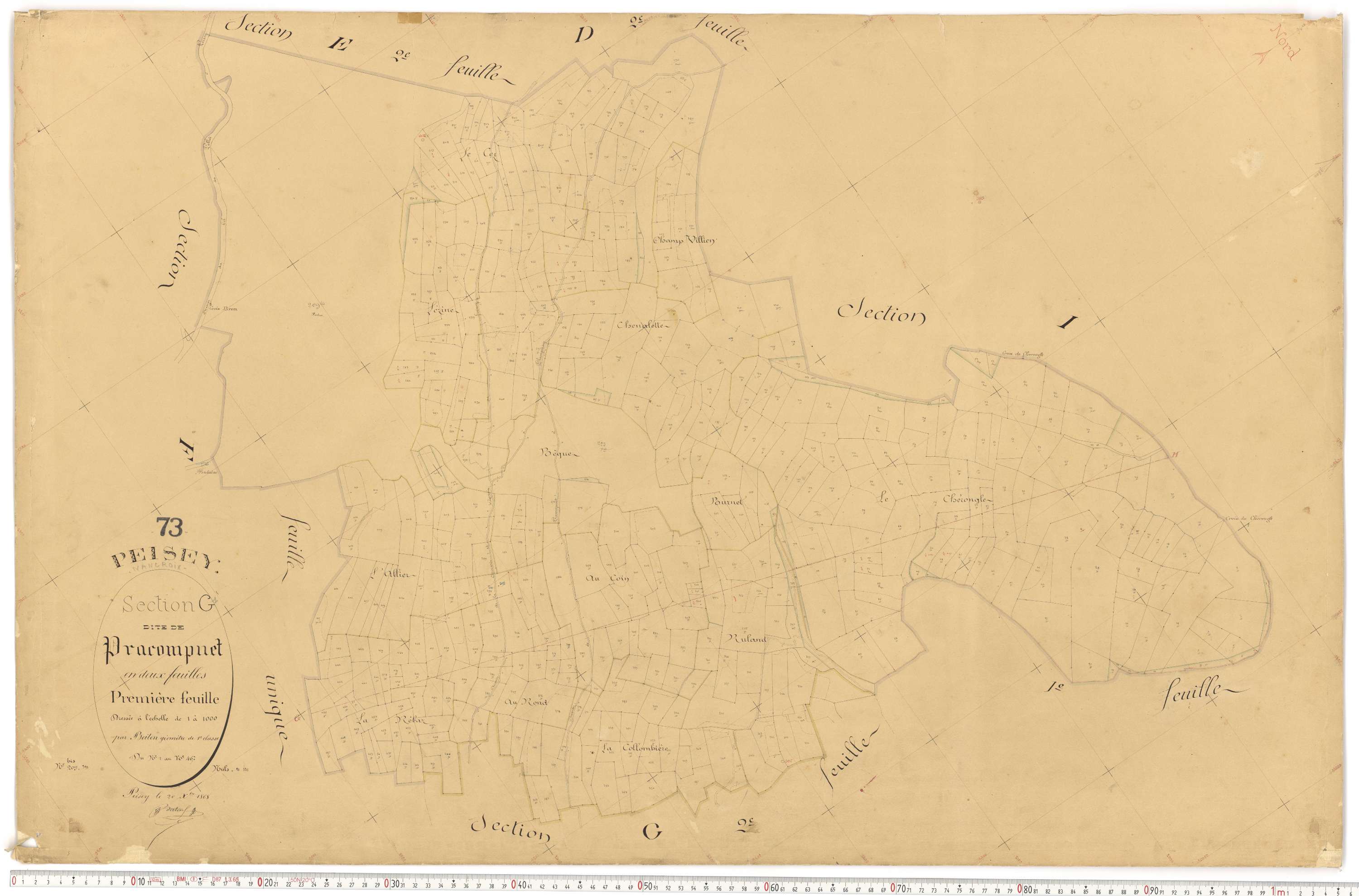Peisey-Nancroix - Plans cadastraux du premier cadastre français.