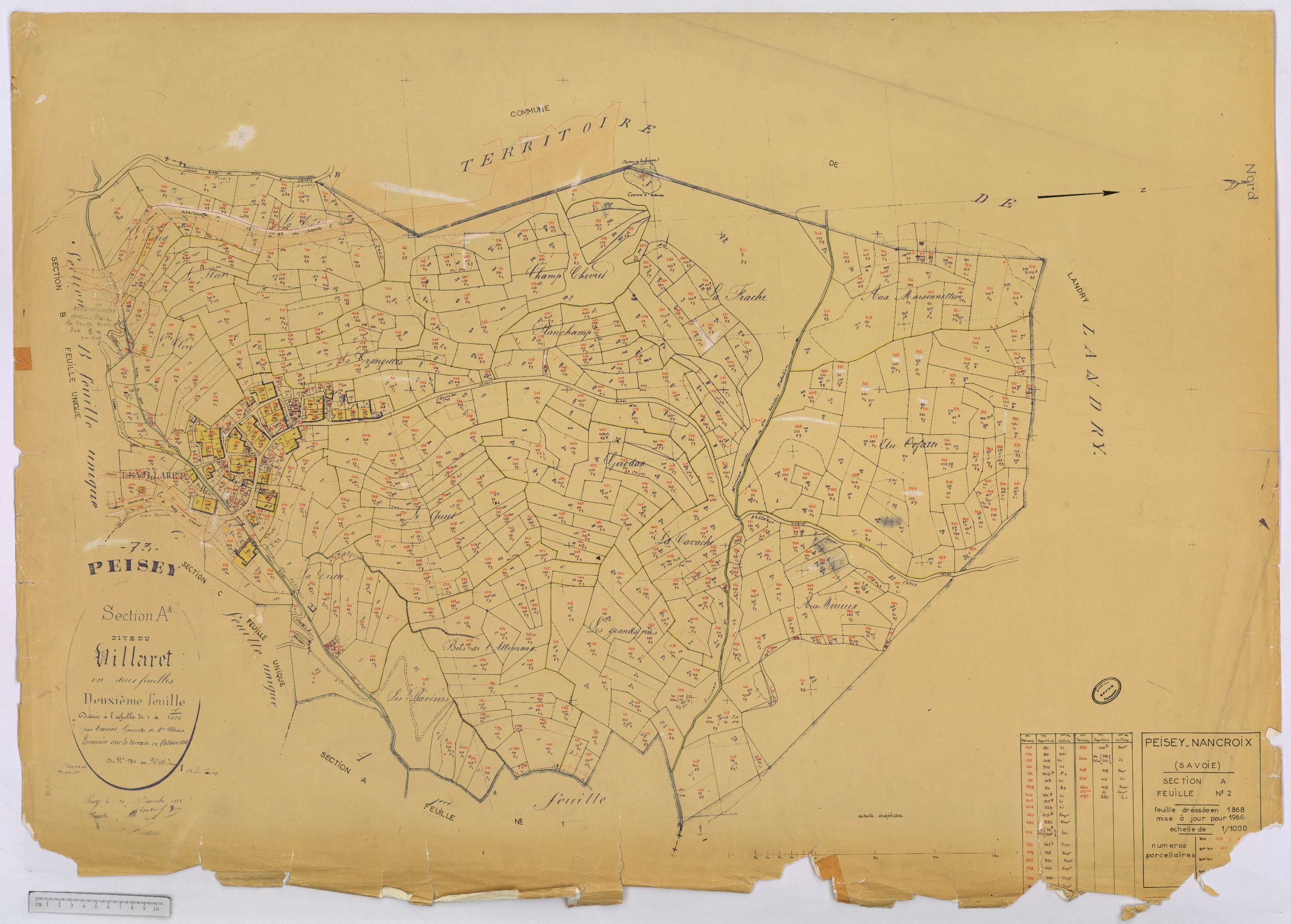 Peisey-Nancroix - Cadastre rénové (1966) et remembré (1970).