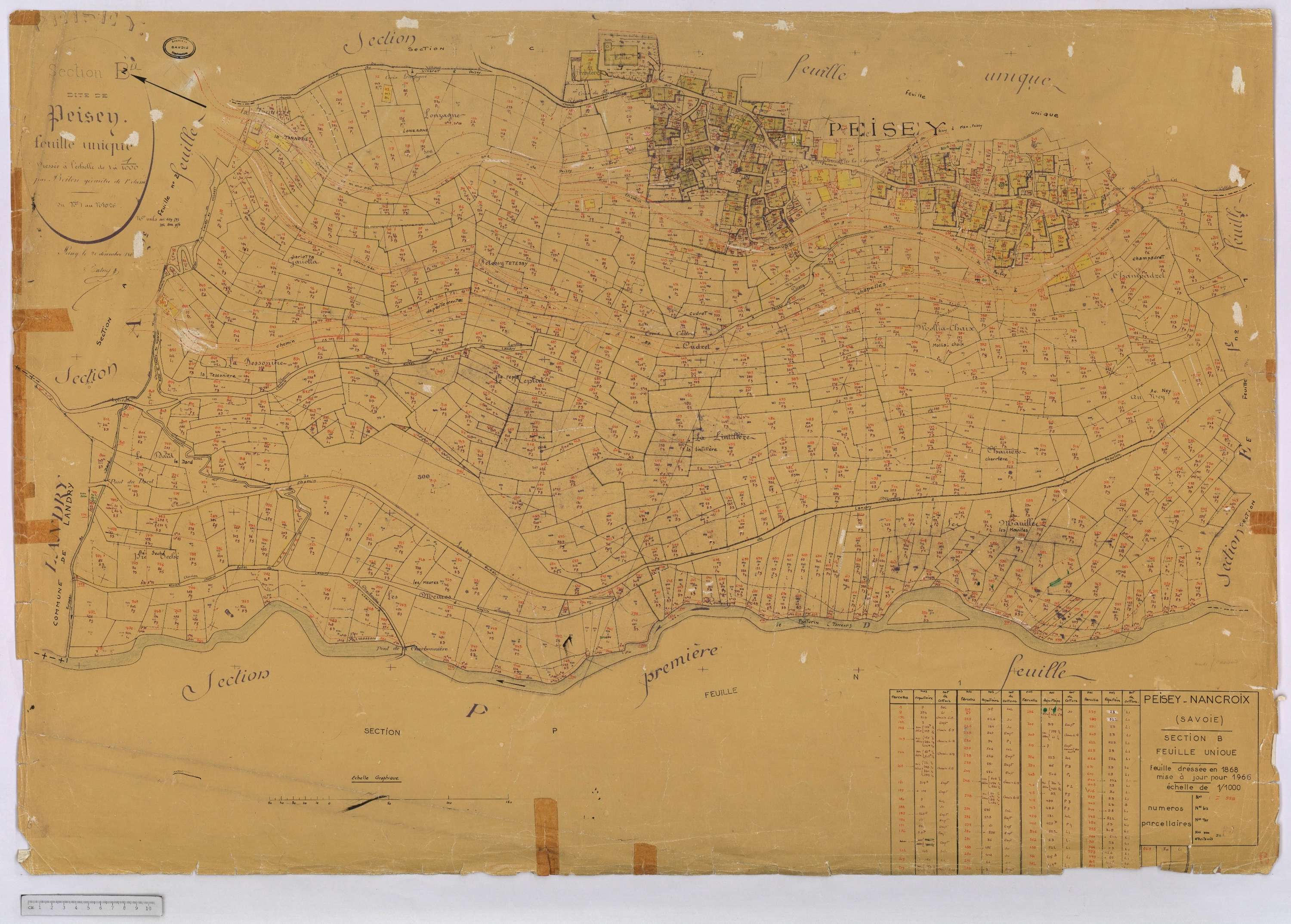 Peisey-Nancroix - Cadastre rénové (1966) et remembré (1970).