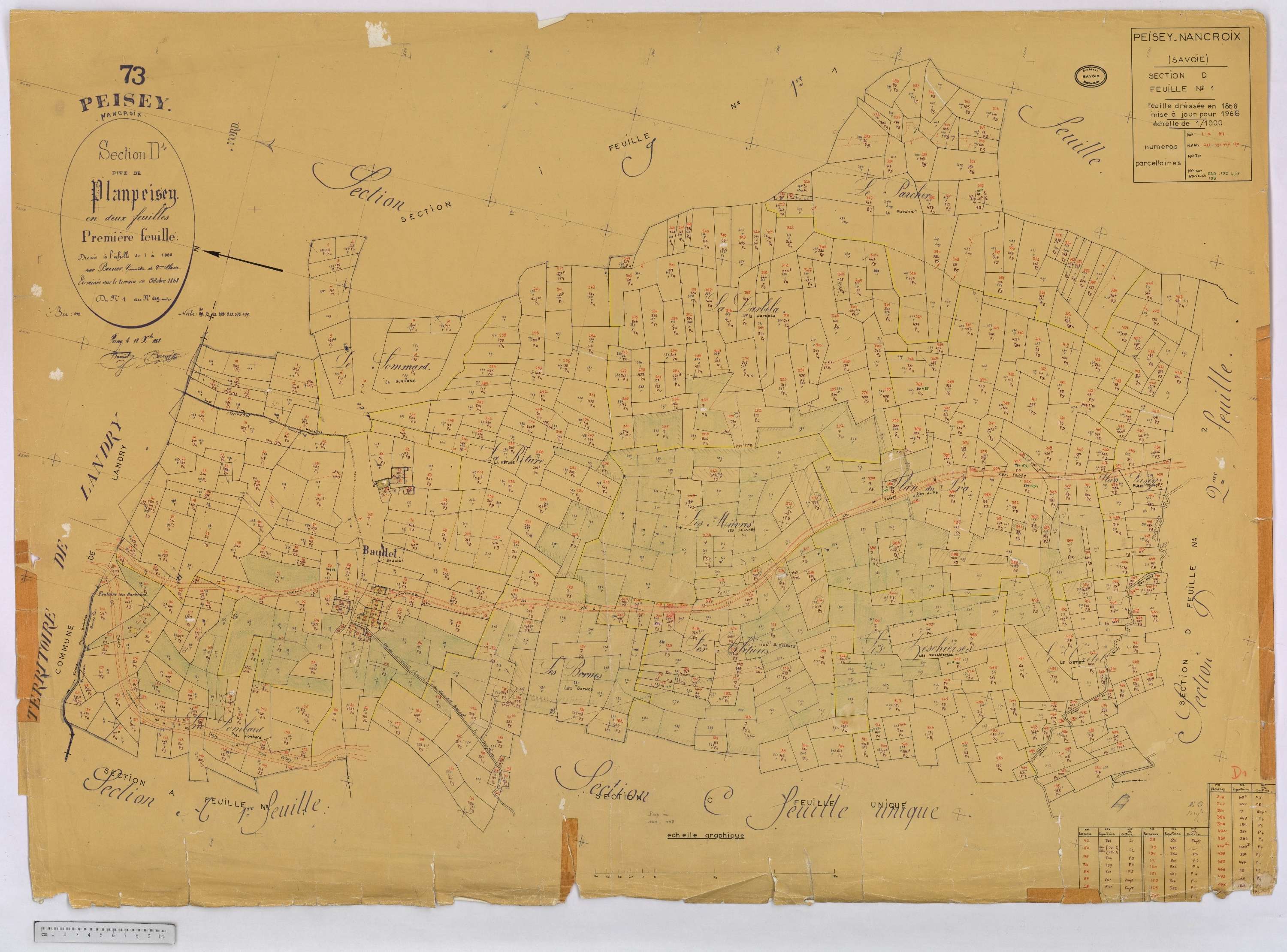 Peisey-Nancroix - Cadastre rénové (1966) et remembré (1970).