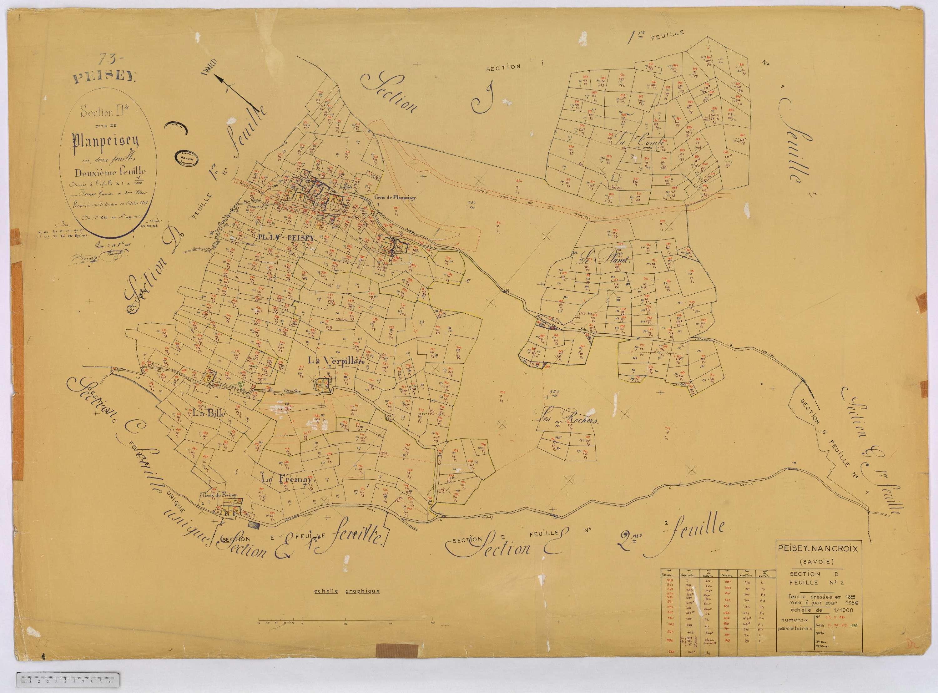 Peisey-Nancroix - Cadastre rénové (1966) et remembré (1970).