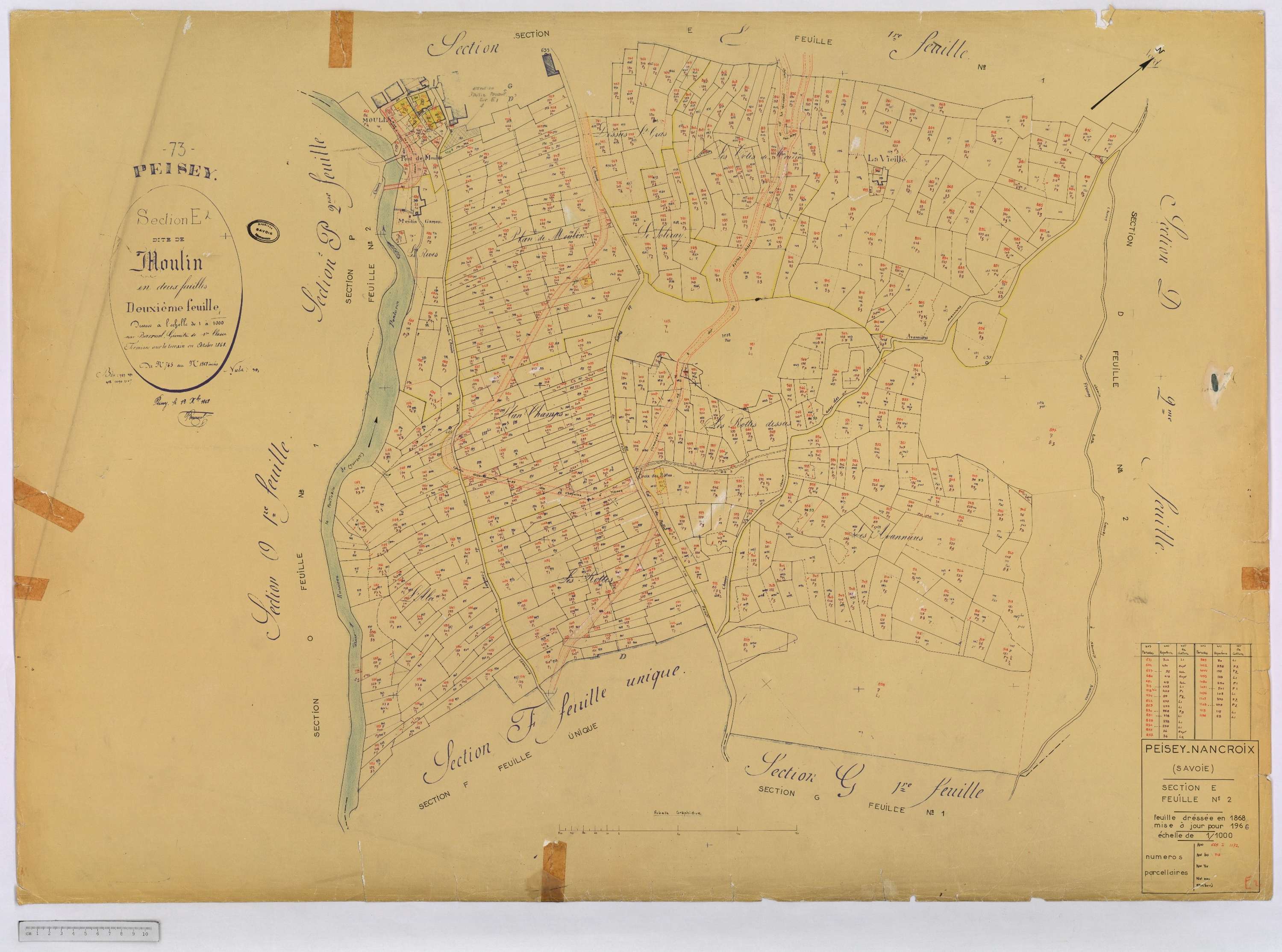 Peisey-Nancroix - Cadastre rénové (1966) et remembré (1970).
