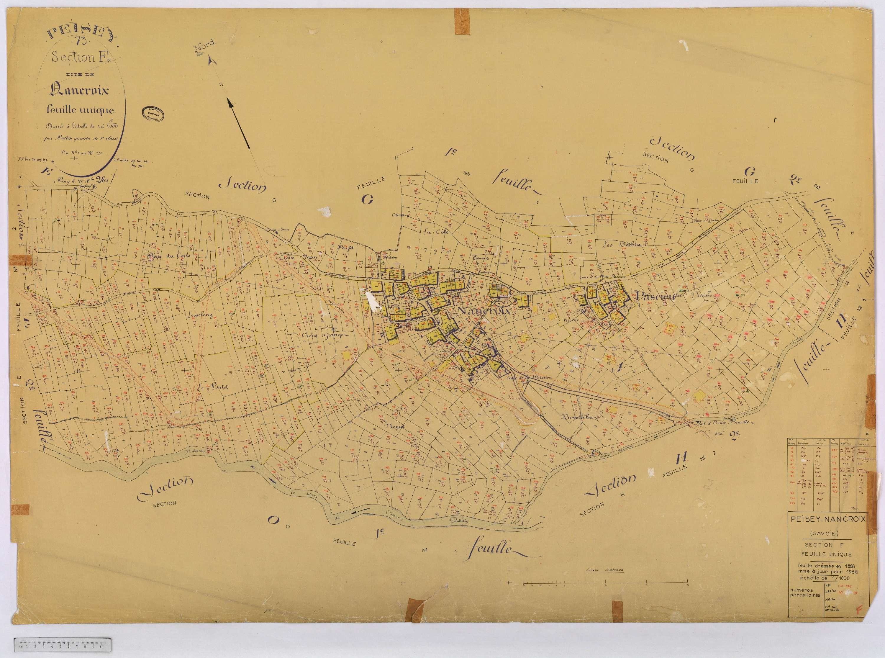 Peisey-Nancroix - Cadastre rénové (1966) et remembré (1970).