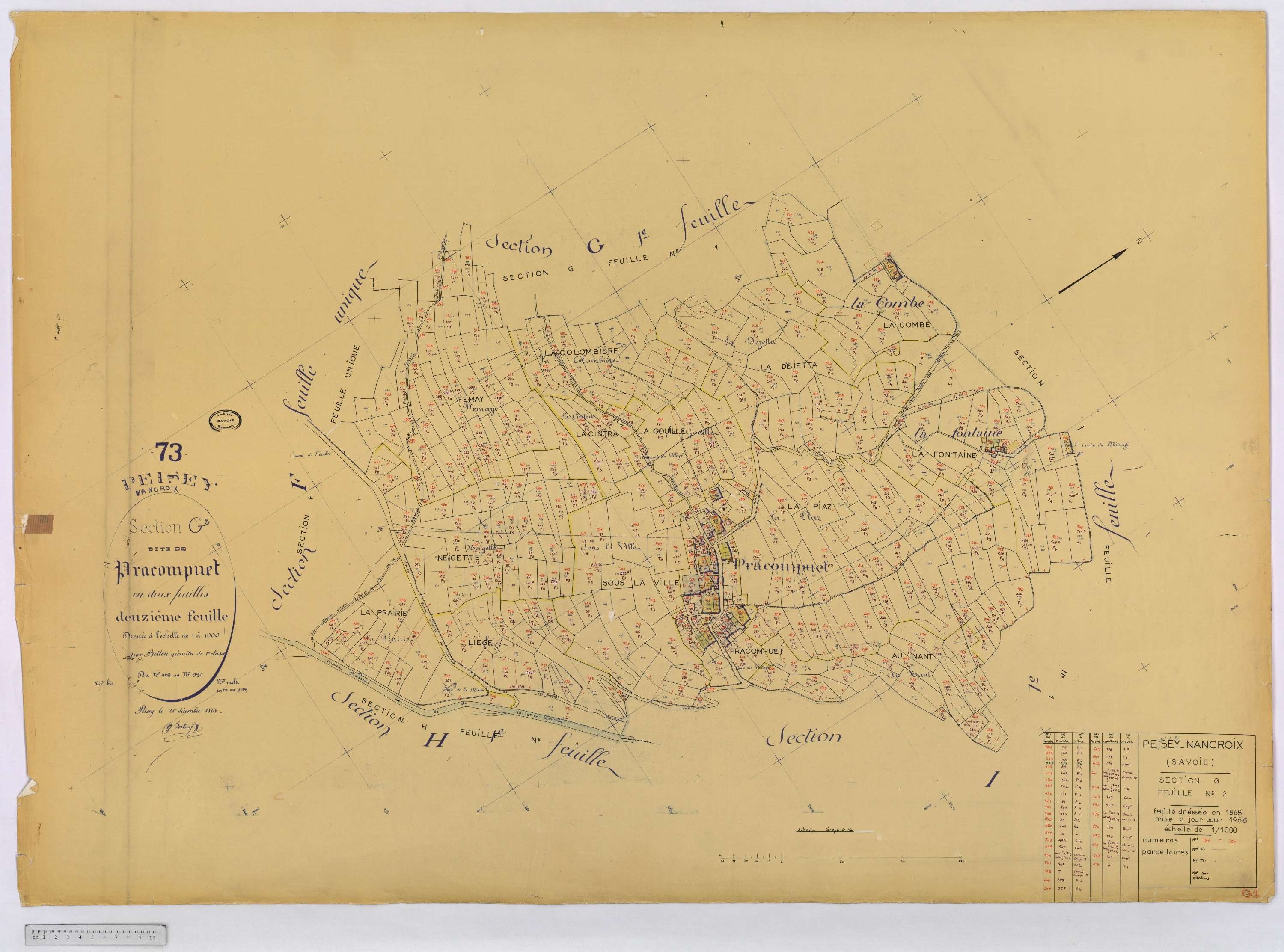 Peisey-Nancroix - Cadastre rénové (1966) et remembré (1970).
