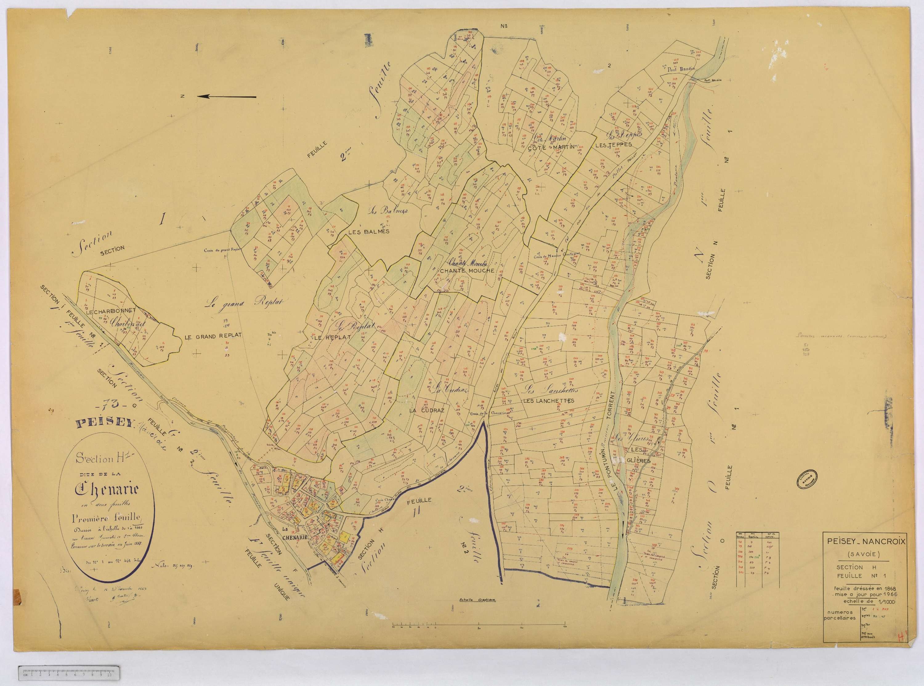 Peisey-Nancroix - Cadastre rénové (1966) et remembré (1970).