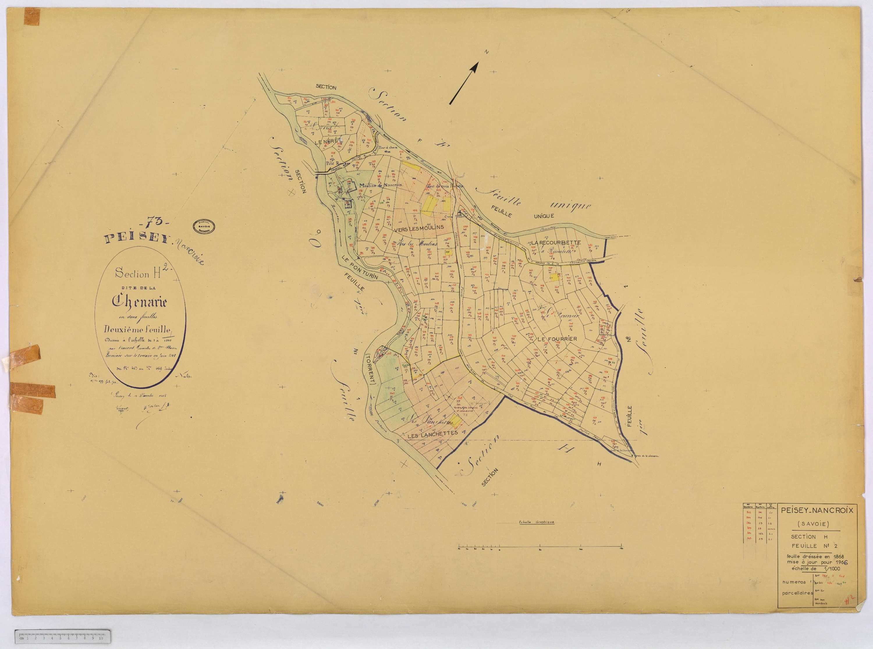 Peisey-Nancroix - Cadastre rénové (1966) et remembré (1970).