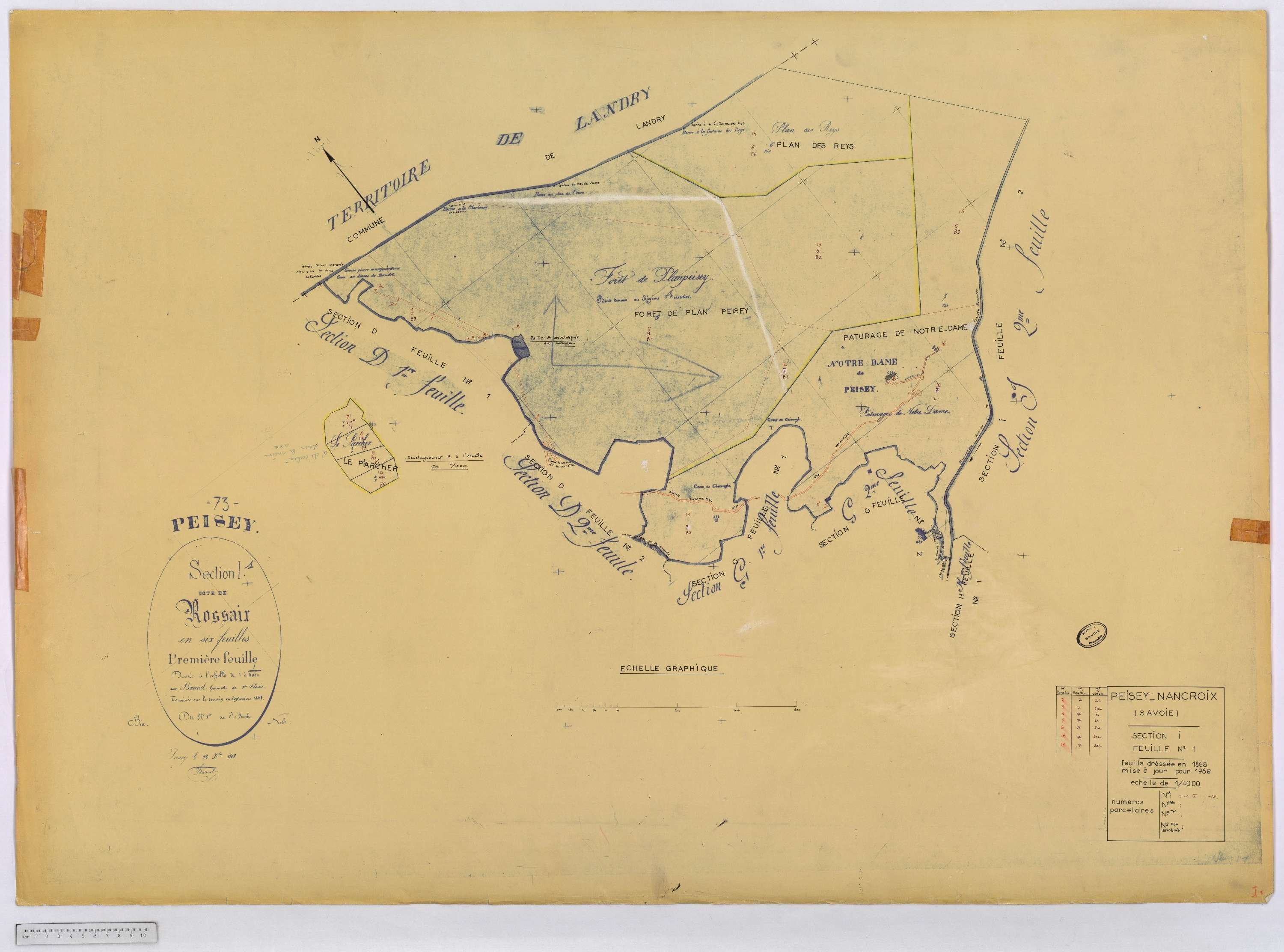 Peisey-Nancroix - Cadastre rénové (1966) et remembré (1970).