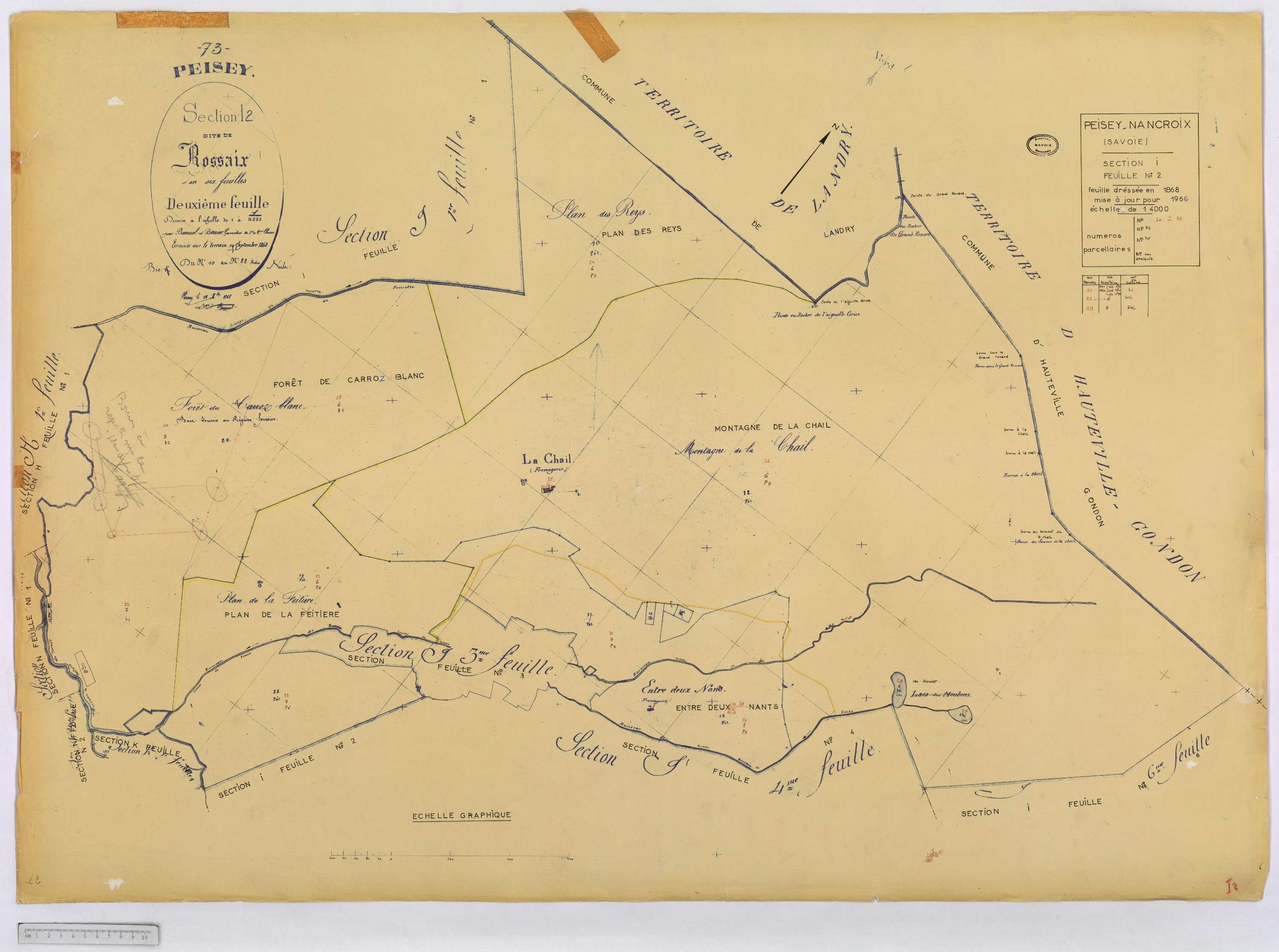 Peisey-Nancroix - Cadastre rénové (1966) et remembré (1970).