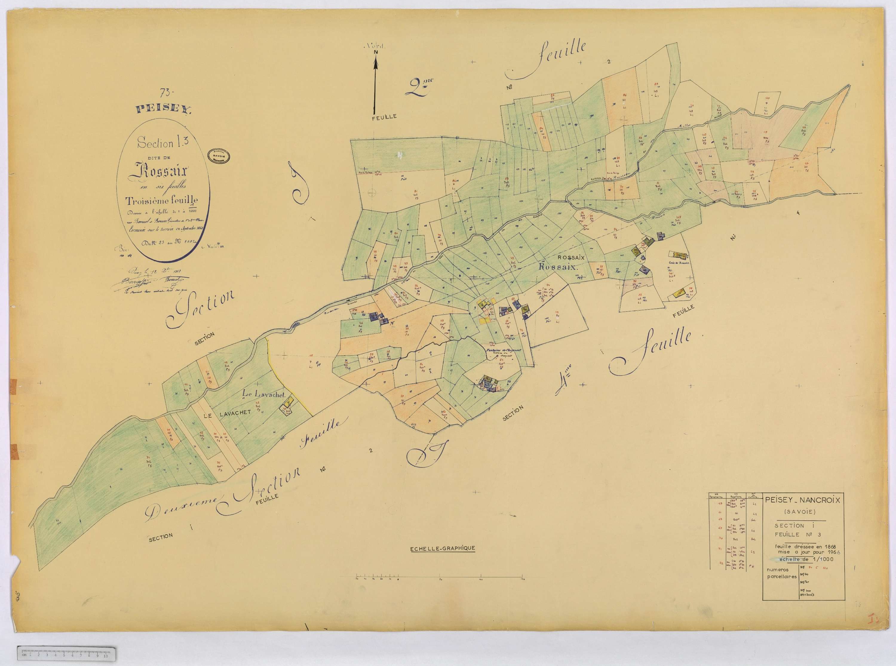 Peisey-Nancroix - Cadastre rénové (1966) et remembré (1970).