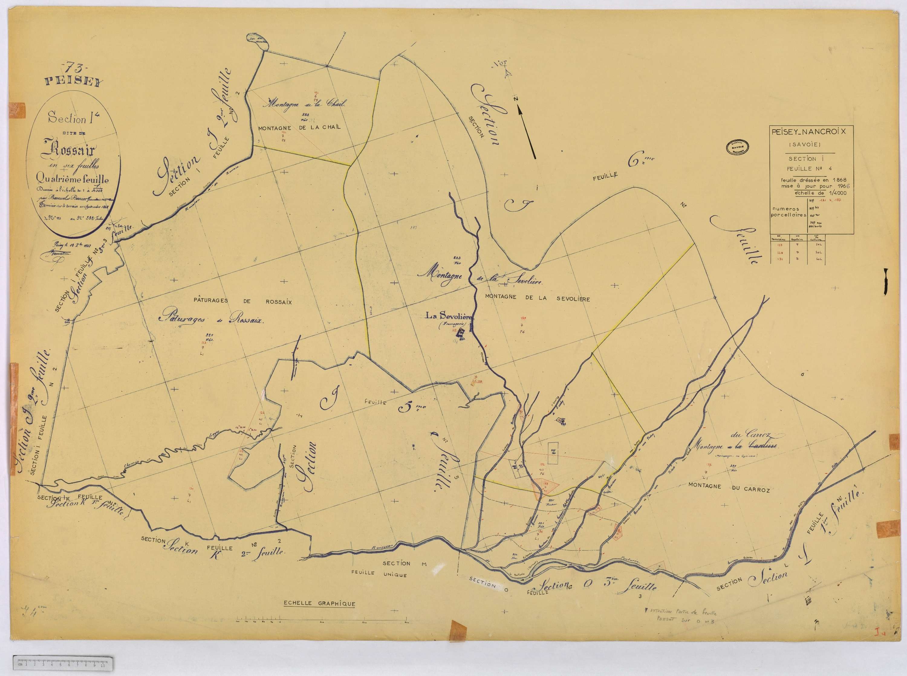 Peisey-Nancroix - Cadastre rénové (1966) et remembré (1970).