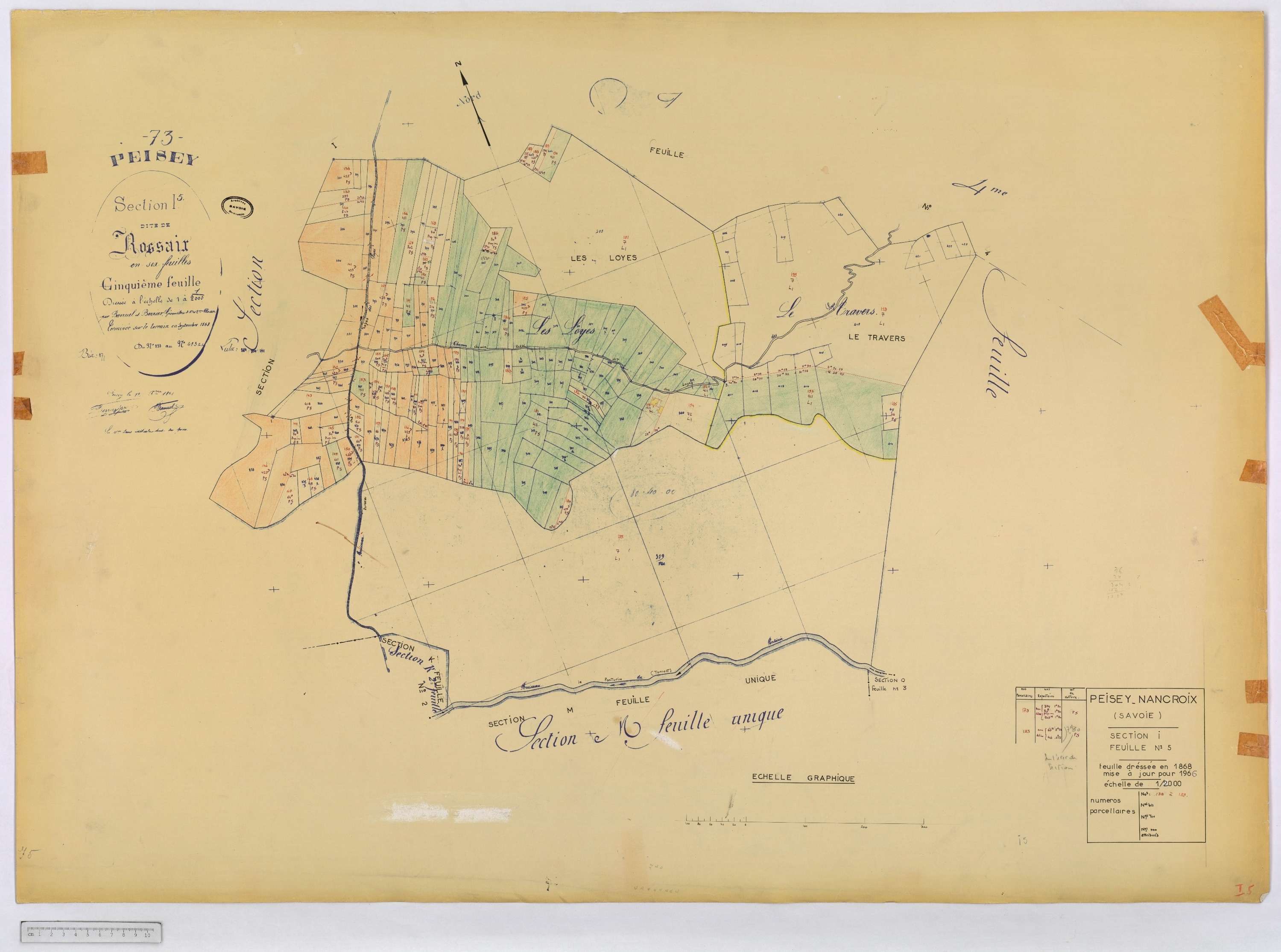 Peisey-Nancroix - Cadastre rénové (1966) et remembré (1970).