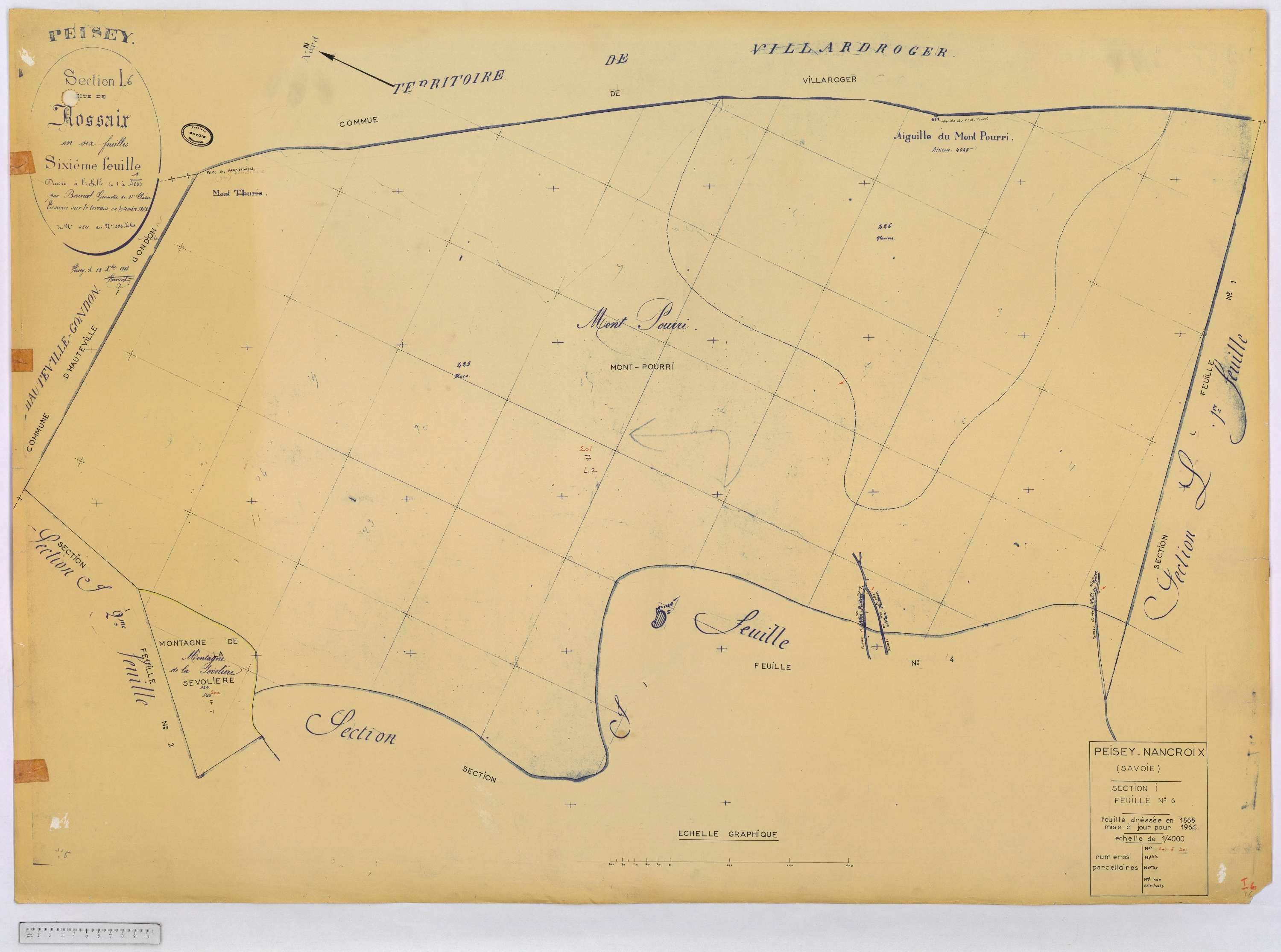 Peisey-Nancroix - Cadastre rénové (1966) et remembré (1970).