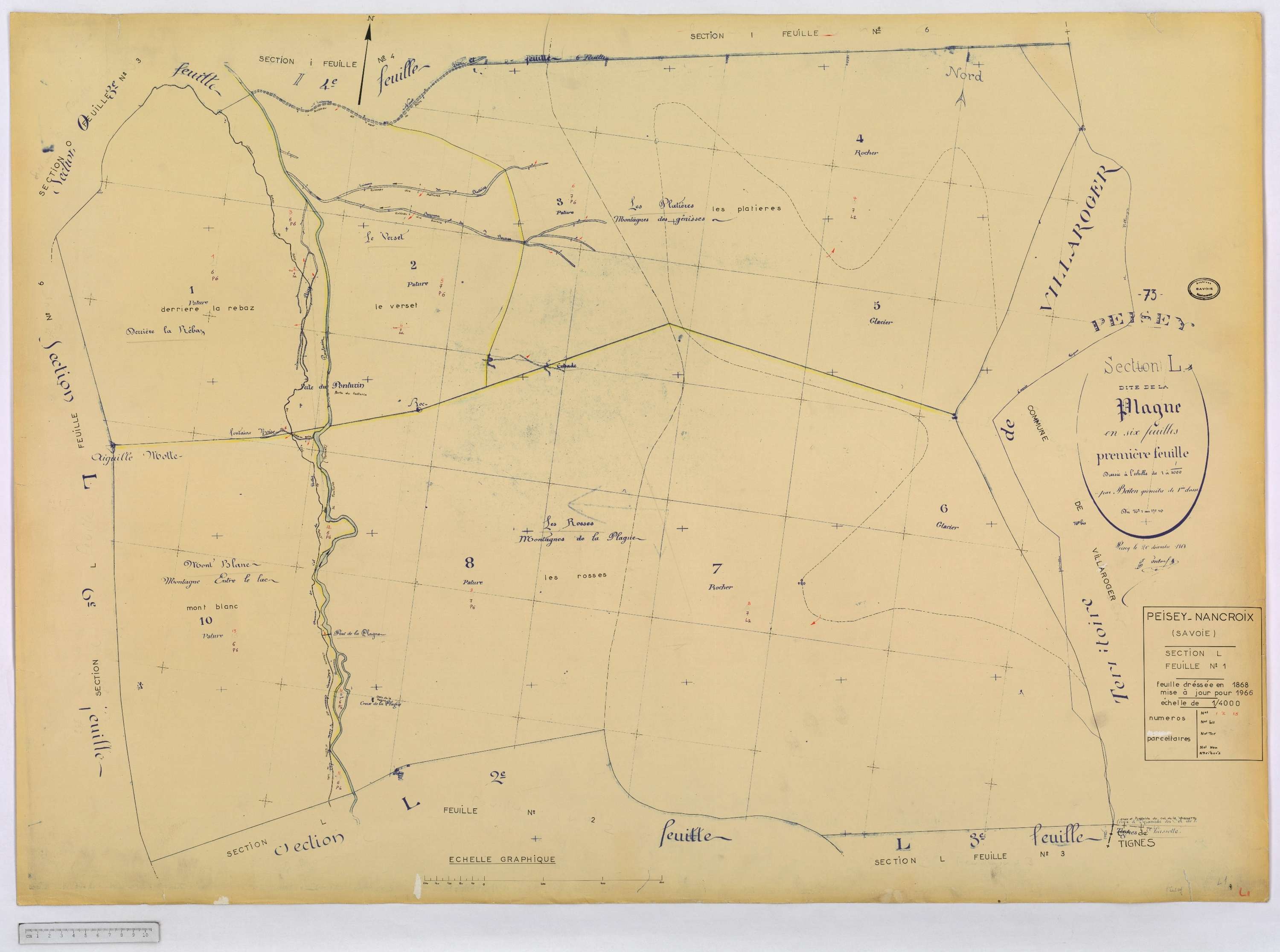 Peisey-Nancroix - Cadastre rénové (1966) et remembré (1970).