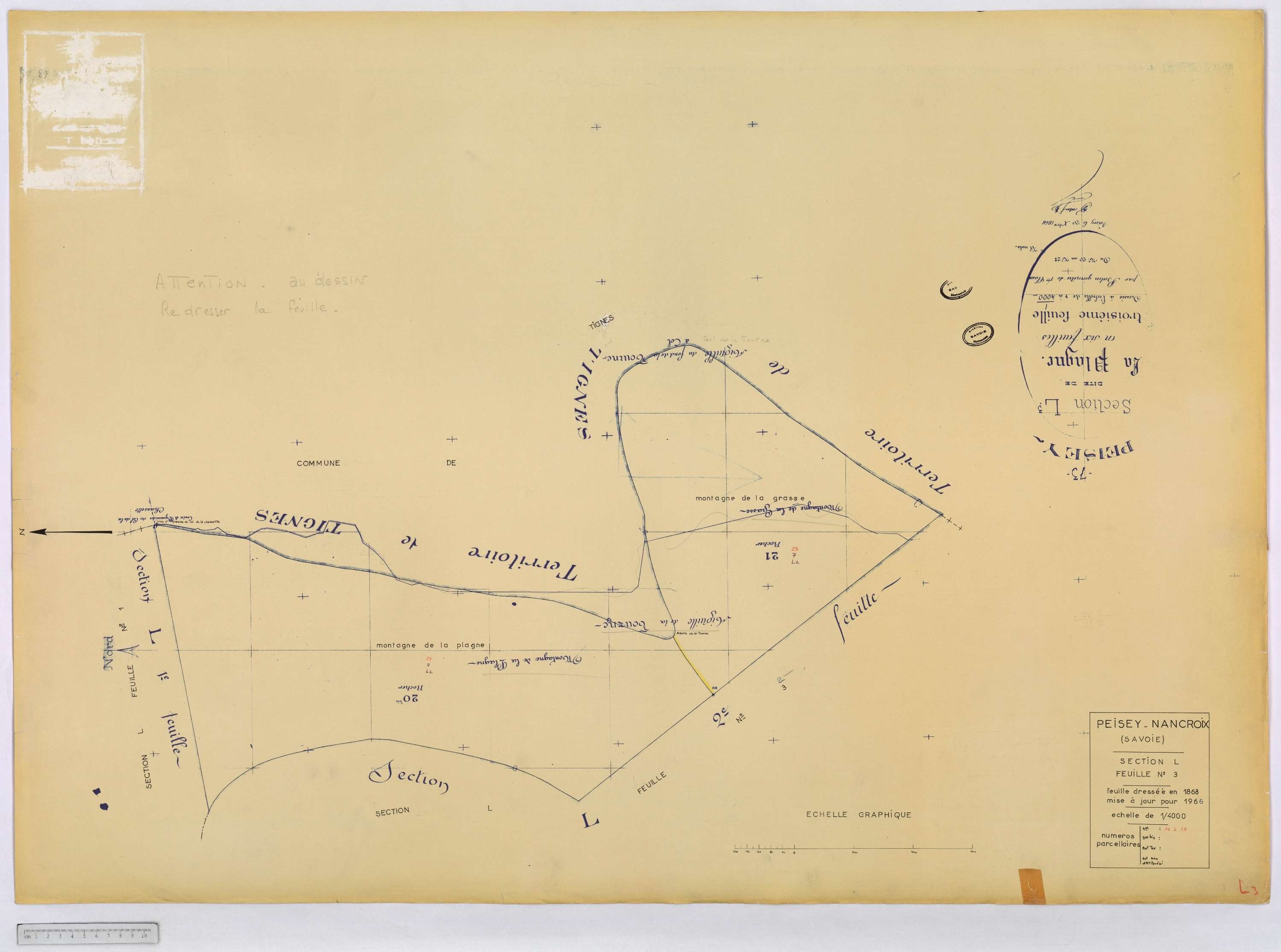 Peisey-Nancroix - Cadastre rénové (1966) et remembré (1970).