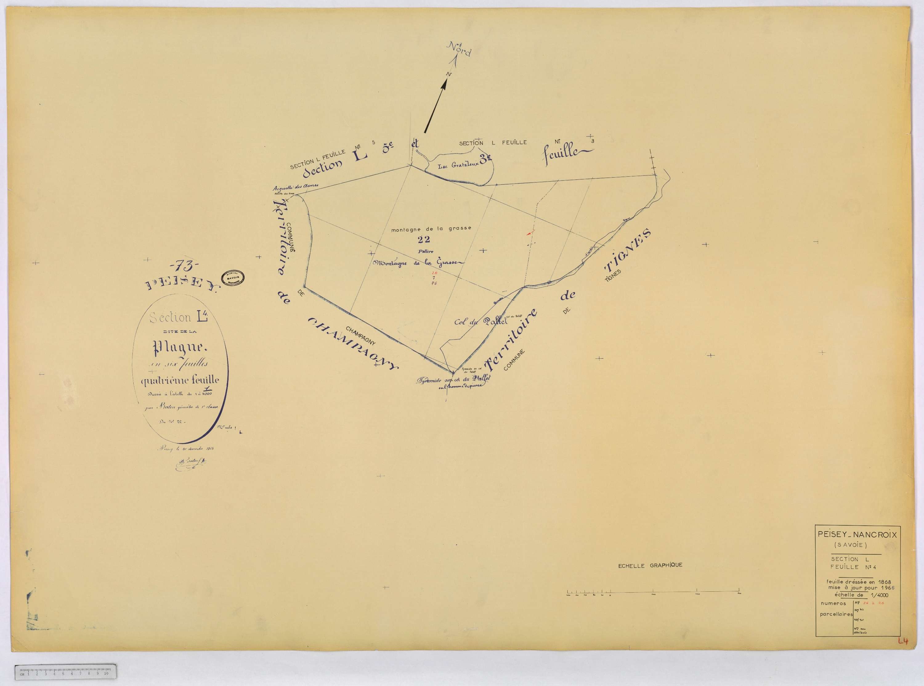 Peisey-Nancroix - Cadastre rénové (1966) et remembré (1970).