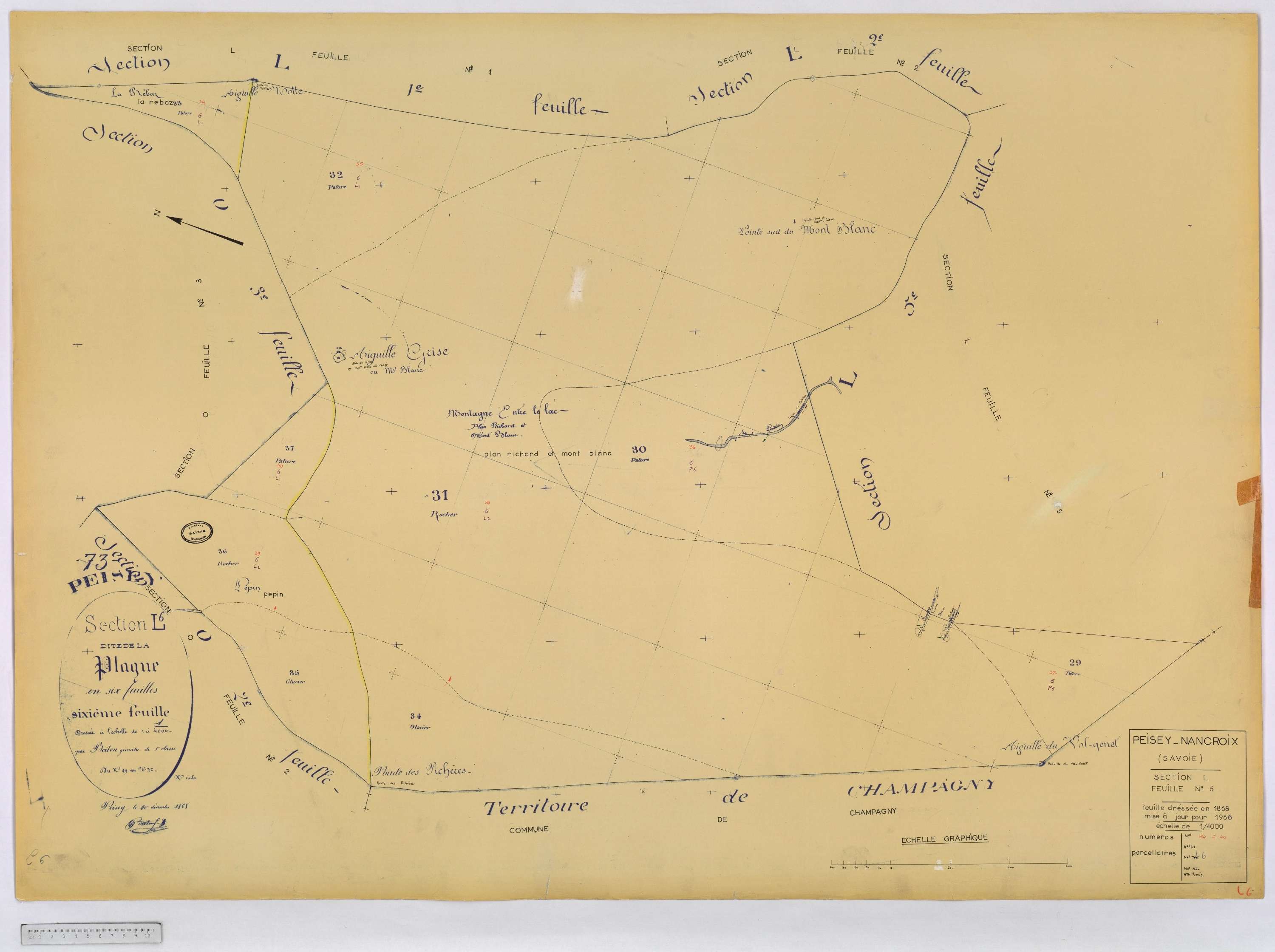 Peisey-Nancroix - Cadastre rénové (1966) et remembré (1970).
