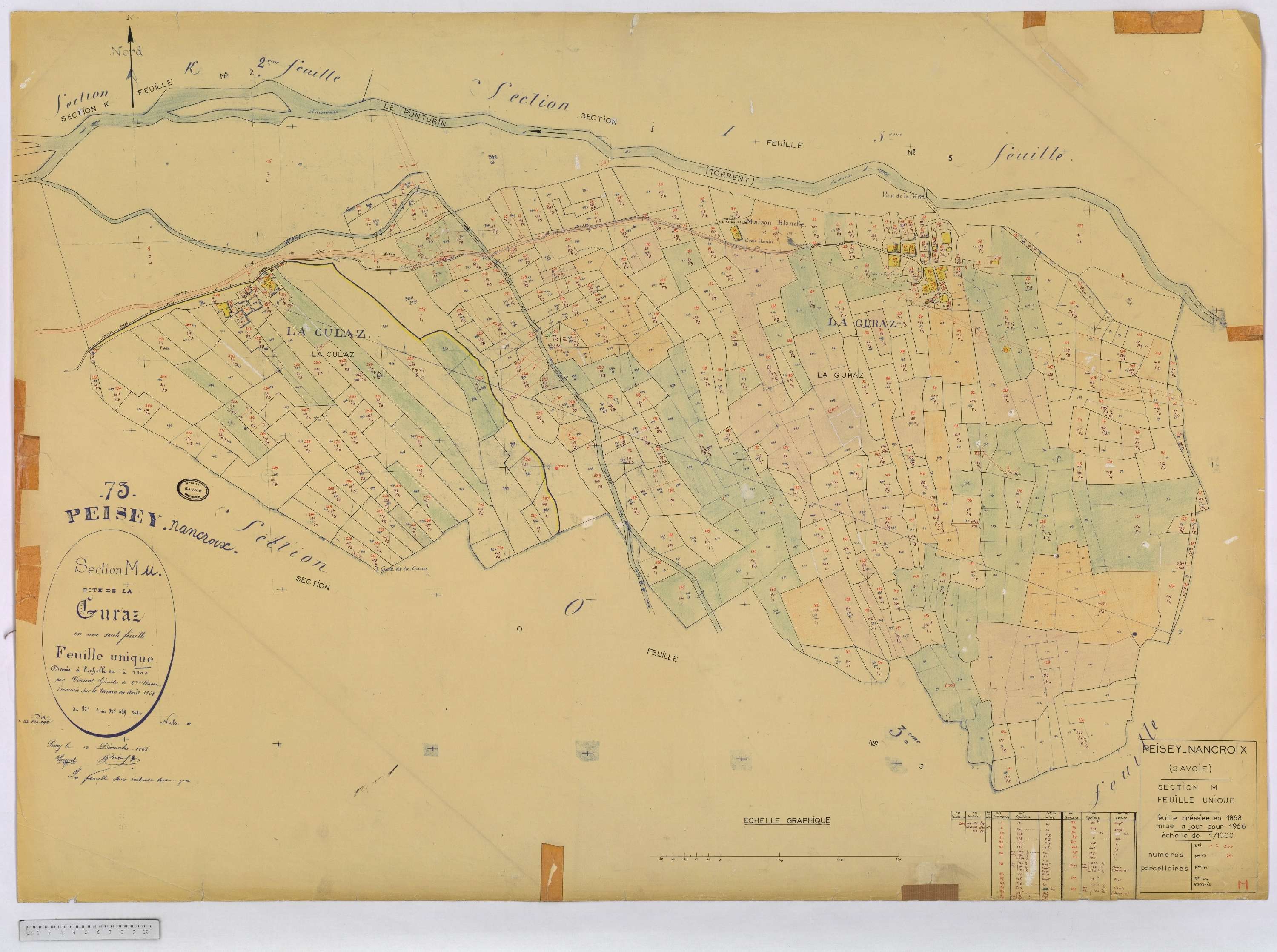 Peisey-Nancroix - Cadastre rénové (1966) et remembré (1970).