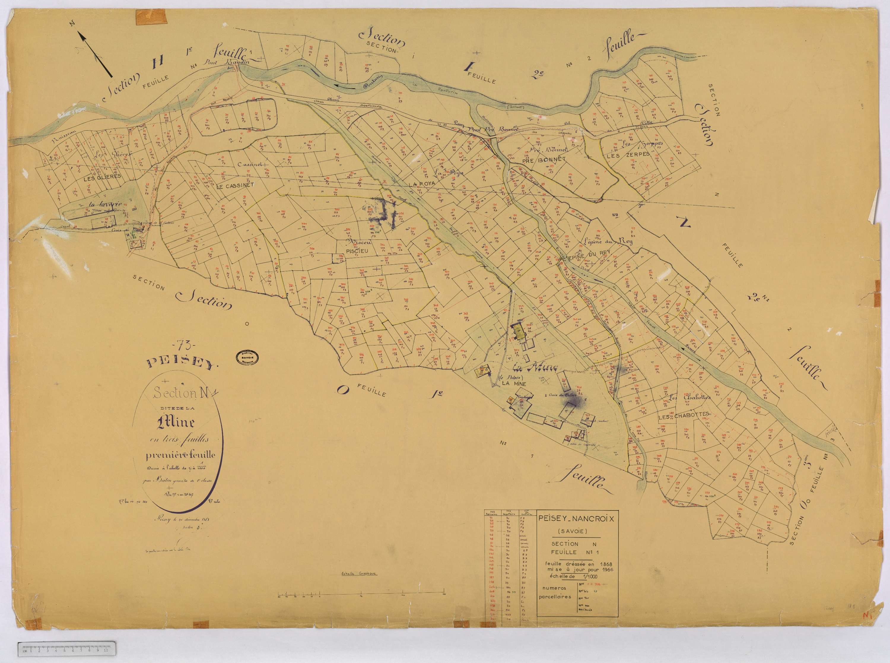 Peisey-Nancroix - Cadastre rénové (1966) et remembré (1970).