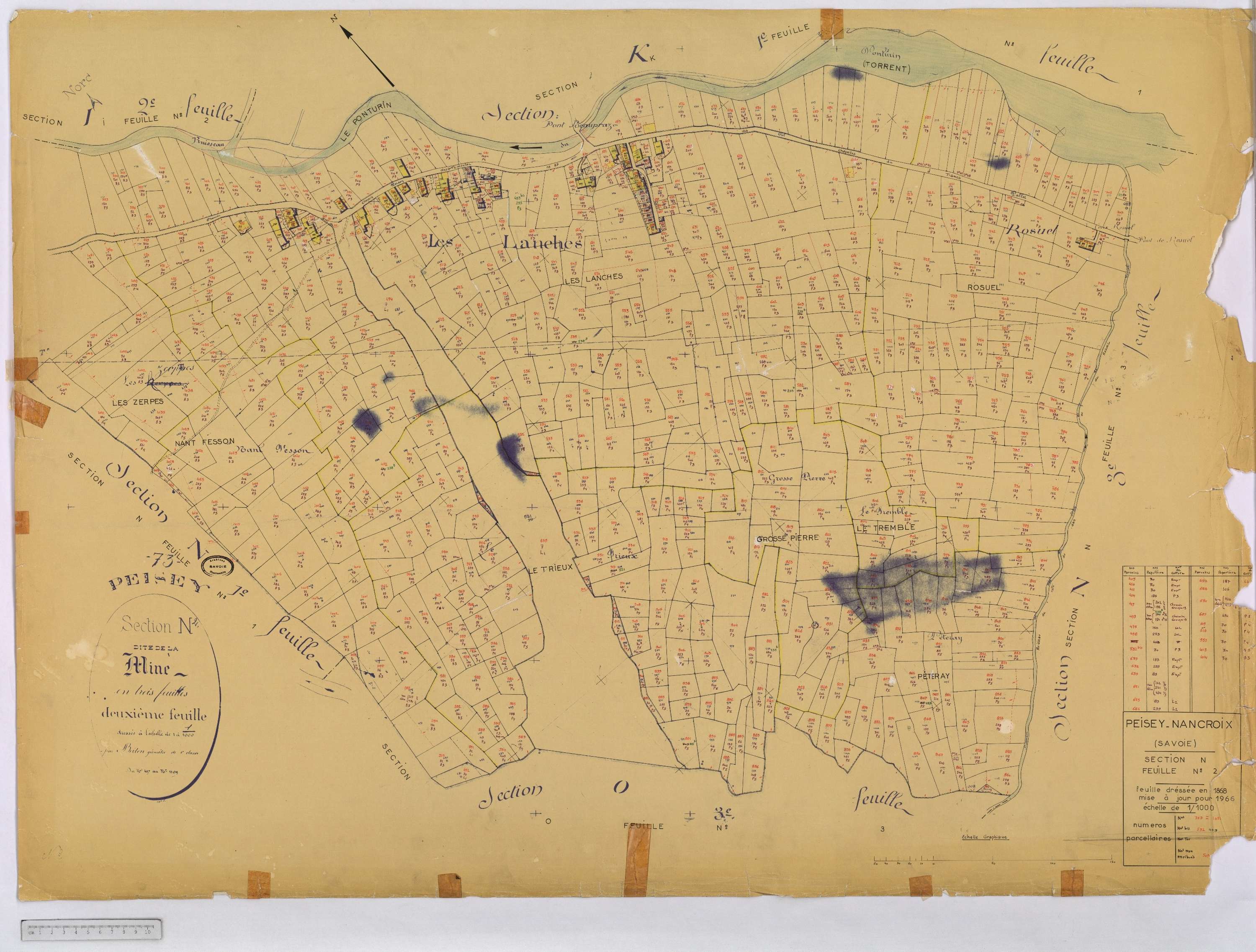 Peisey-Nancroix - Cadastre rénové (1966) et remembré (1970).