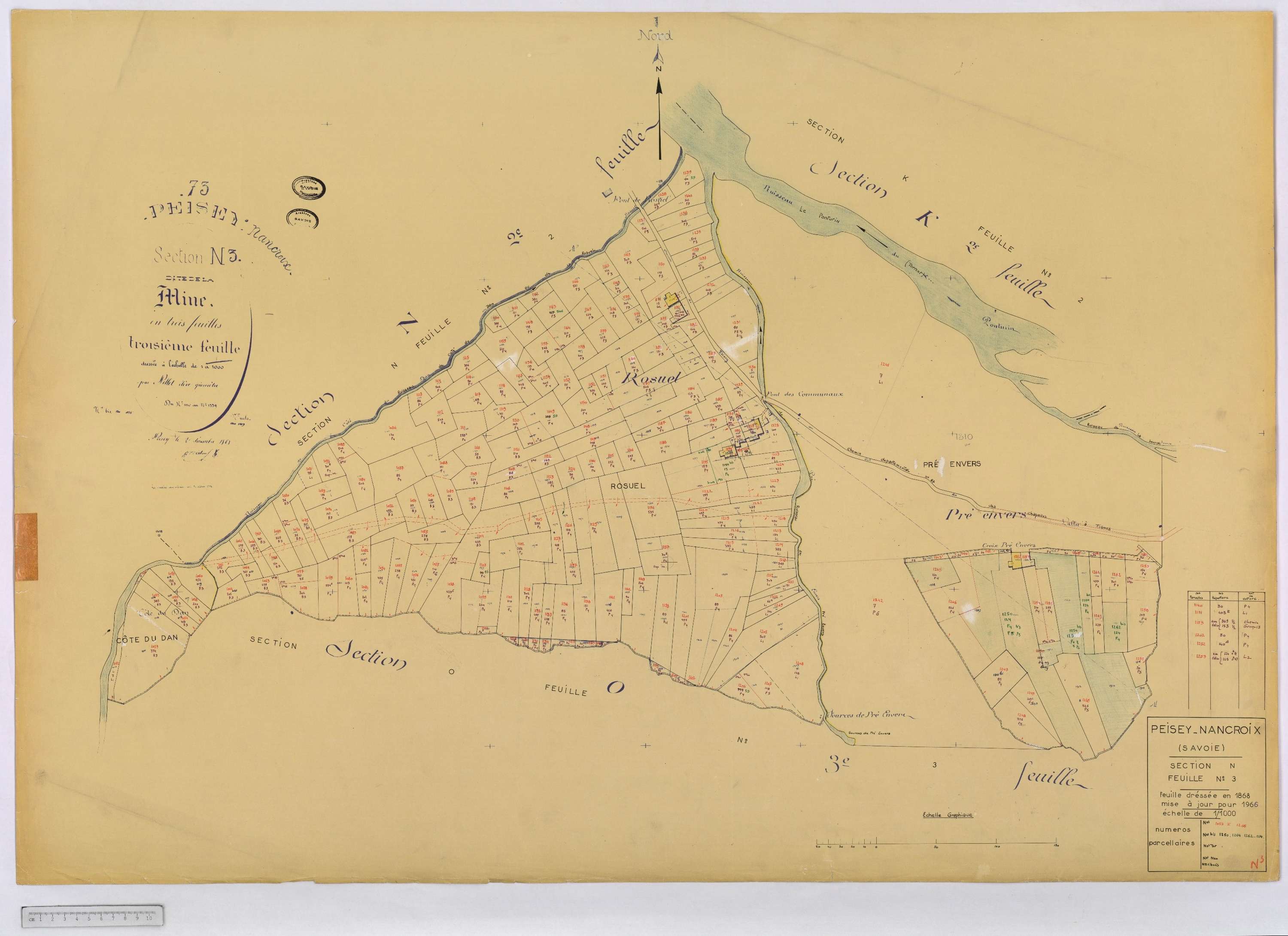 Peisey-Nancroix - Cadastre rénové (1966) et remembré (1970).