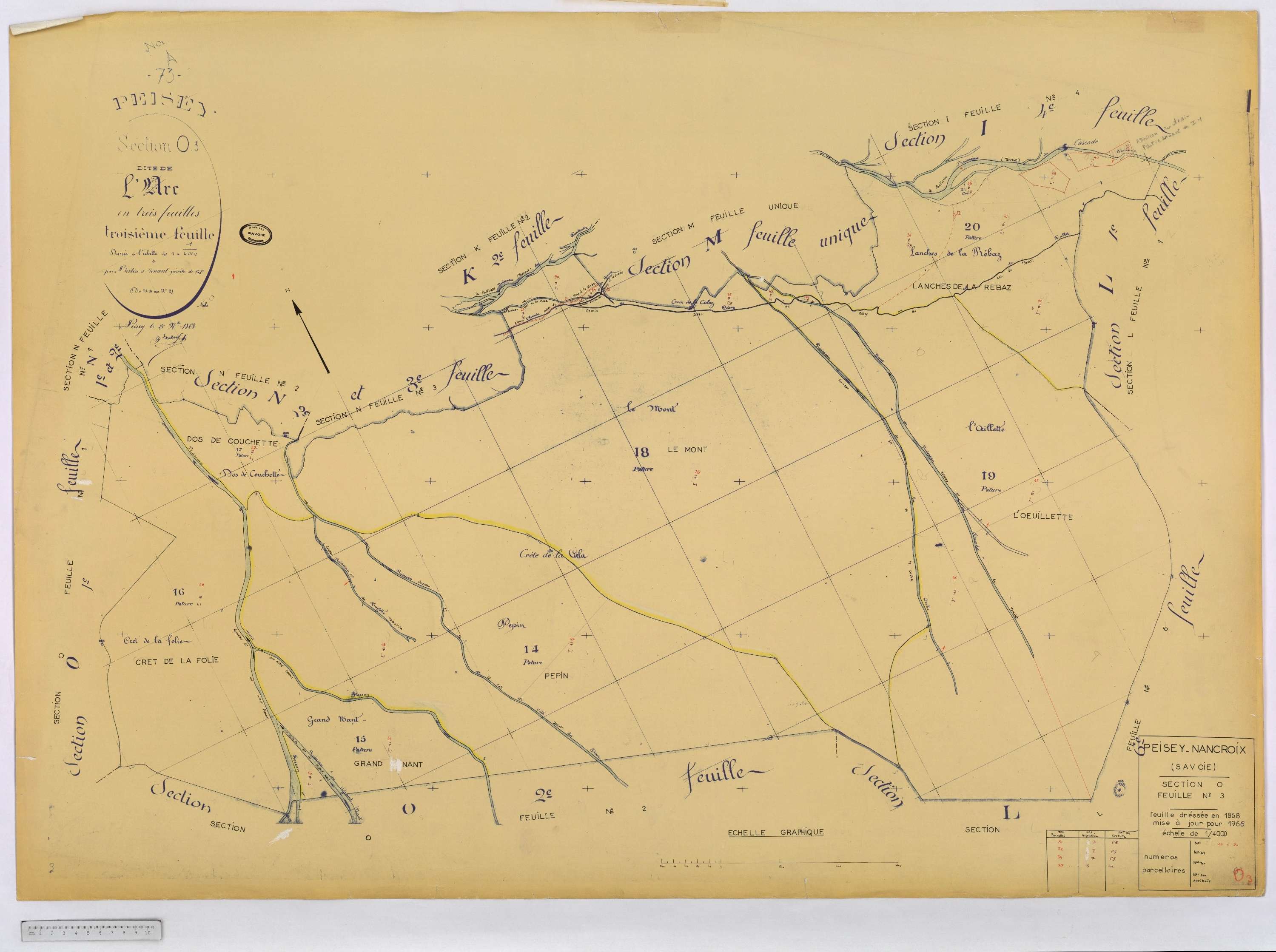 Peisey-Nancroix - Cadastre rénové (1966) et remembré (1970).