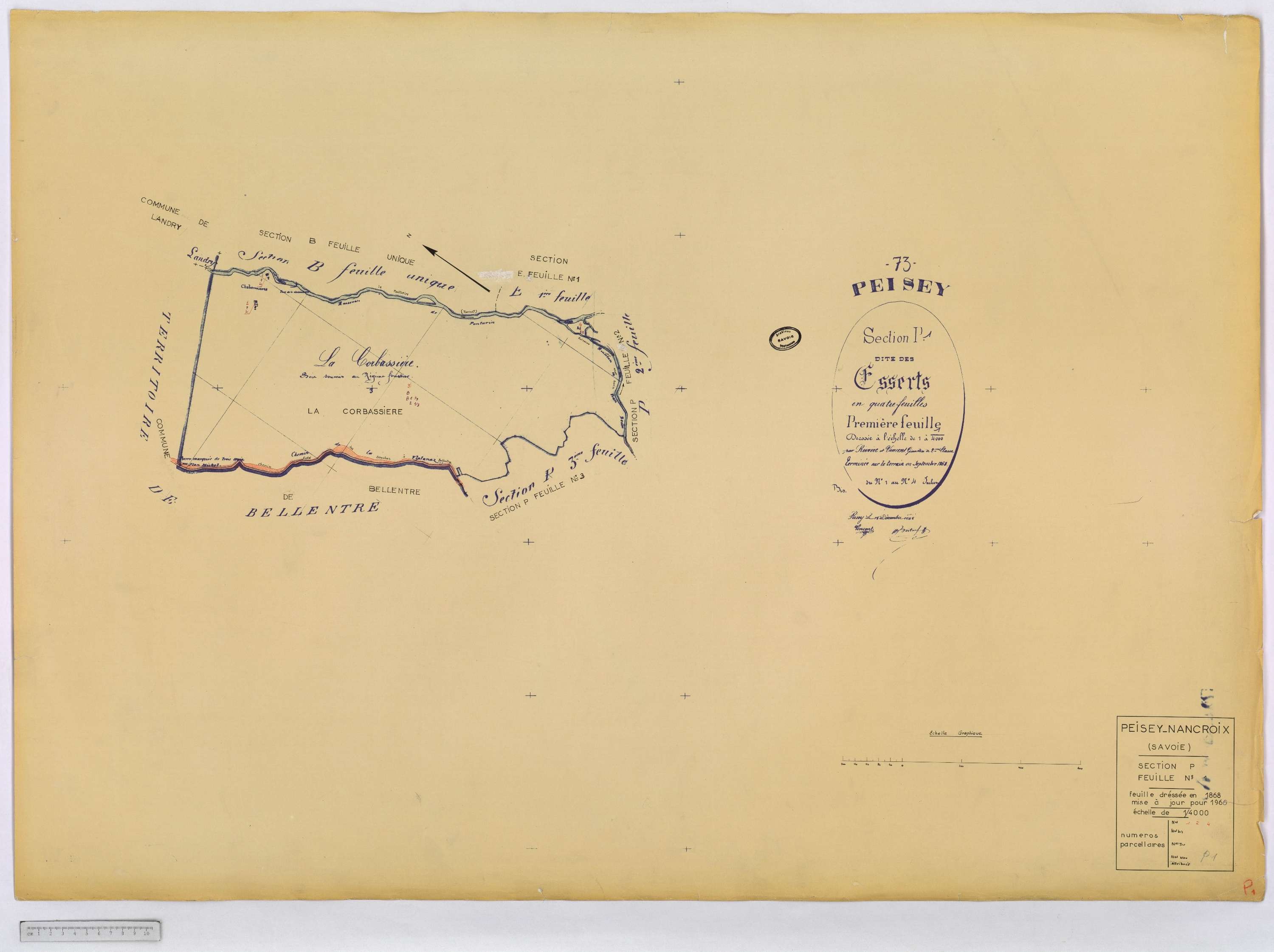 Peisey-Nancroix - Cadastre rénové (1966) et remembré (1970).
