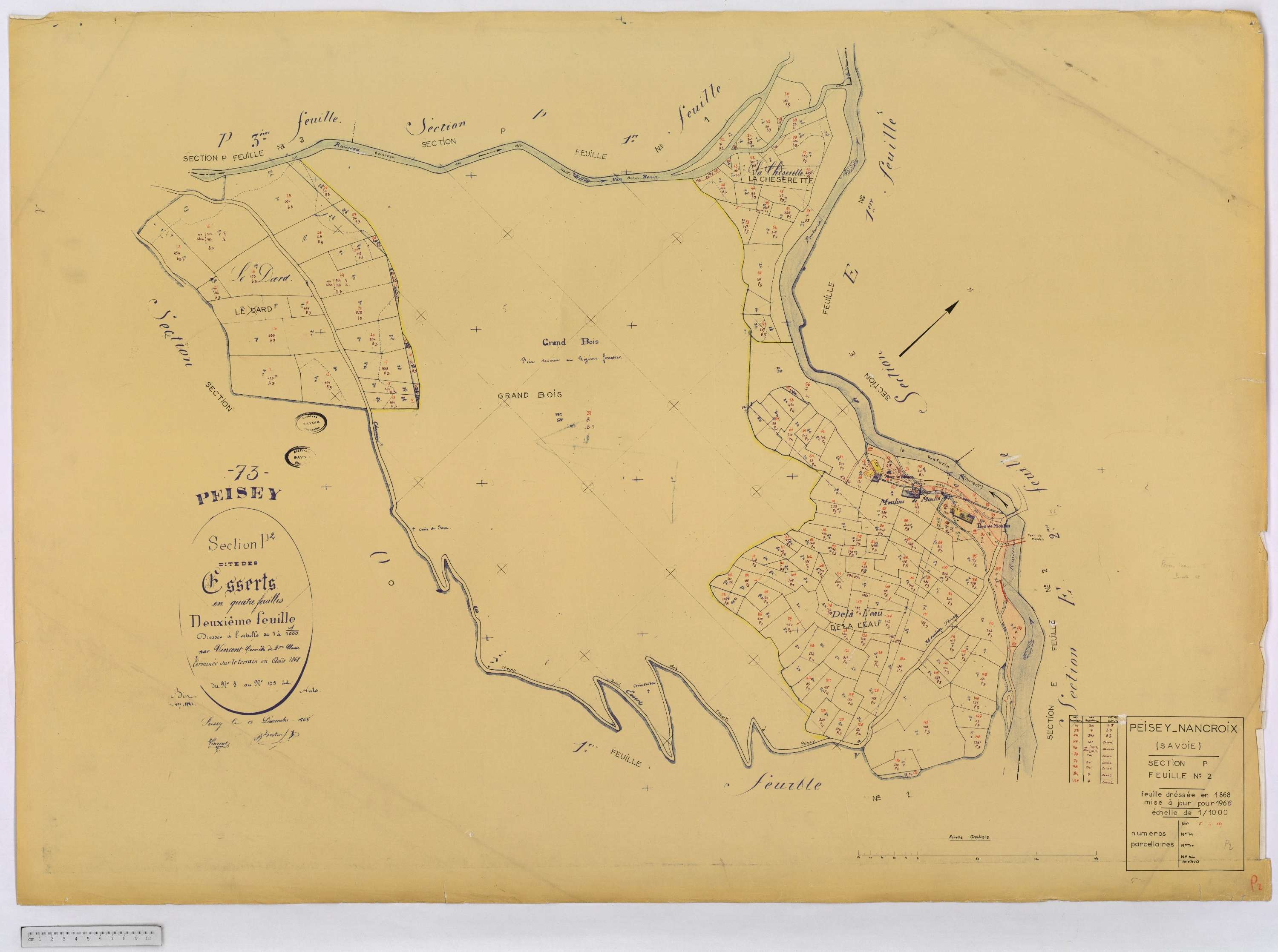 Peisey-Nancroix - Cadastre rénové (1966) et remembré (1970).