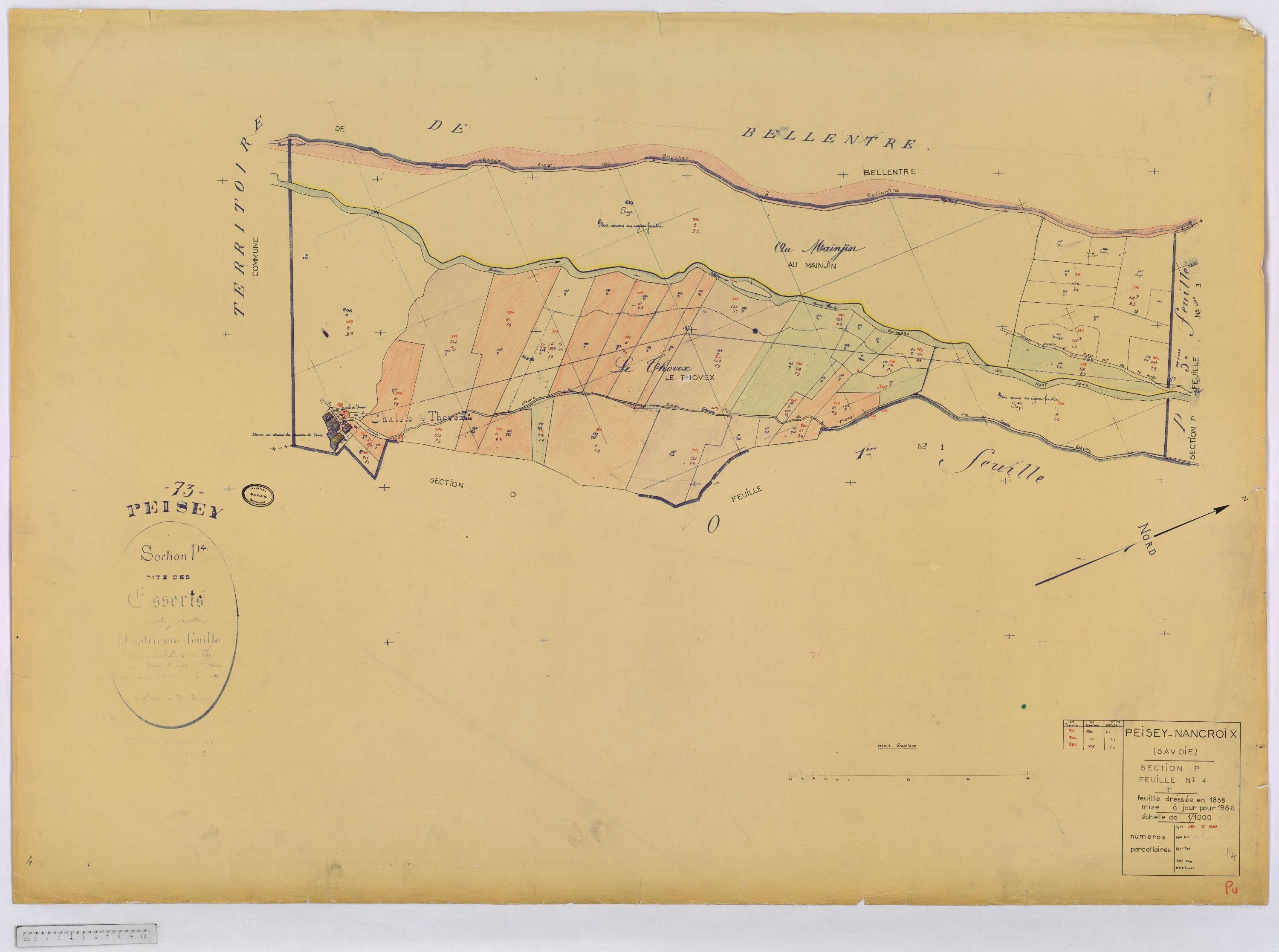 Peisey-Nancroix - Cadastre rénové (1966) et remembré (1970).