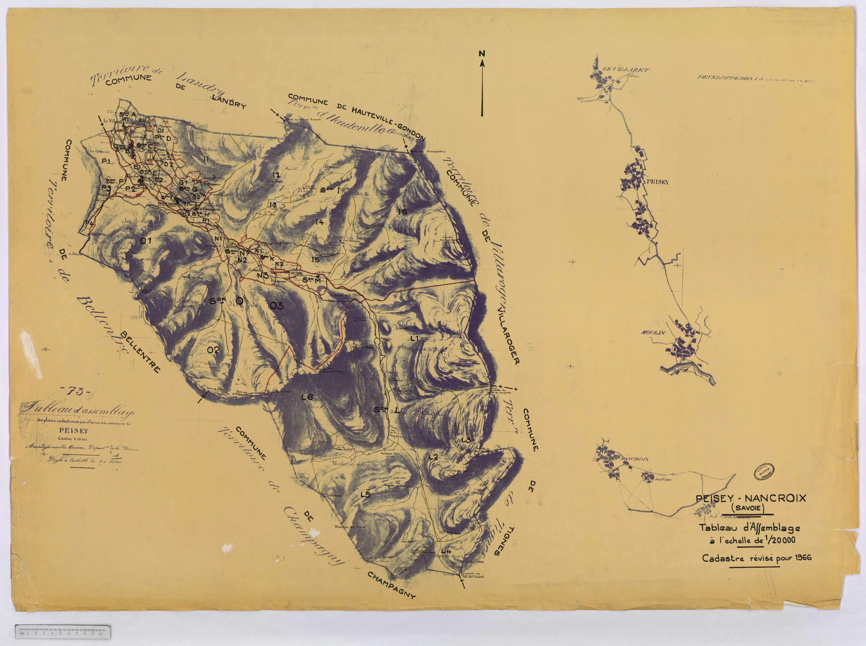 Peisey-Nancroix - Cadastre rénové (1966) et remembré (1970).