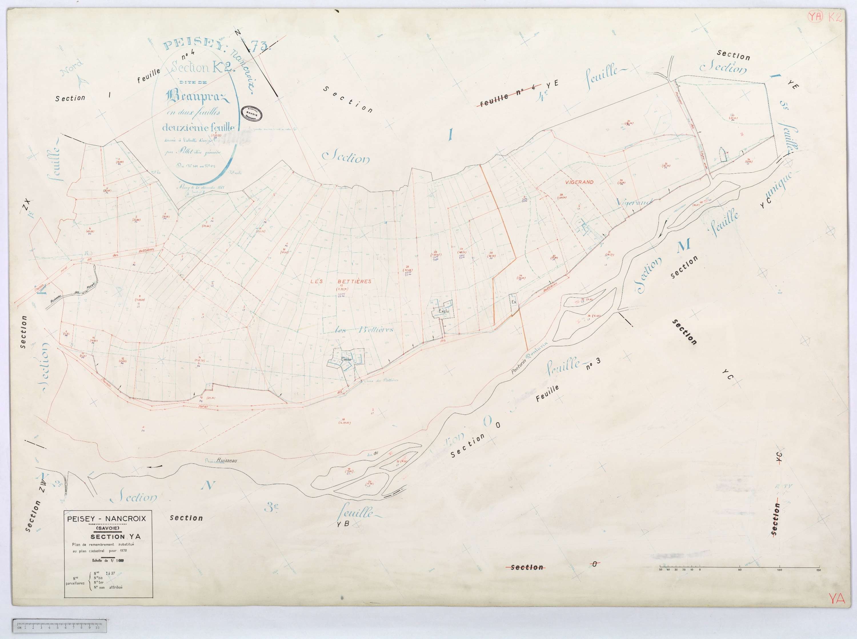 Peisey-Nancroix - Cadastre rénové (1966) et remembré (1970).