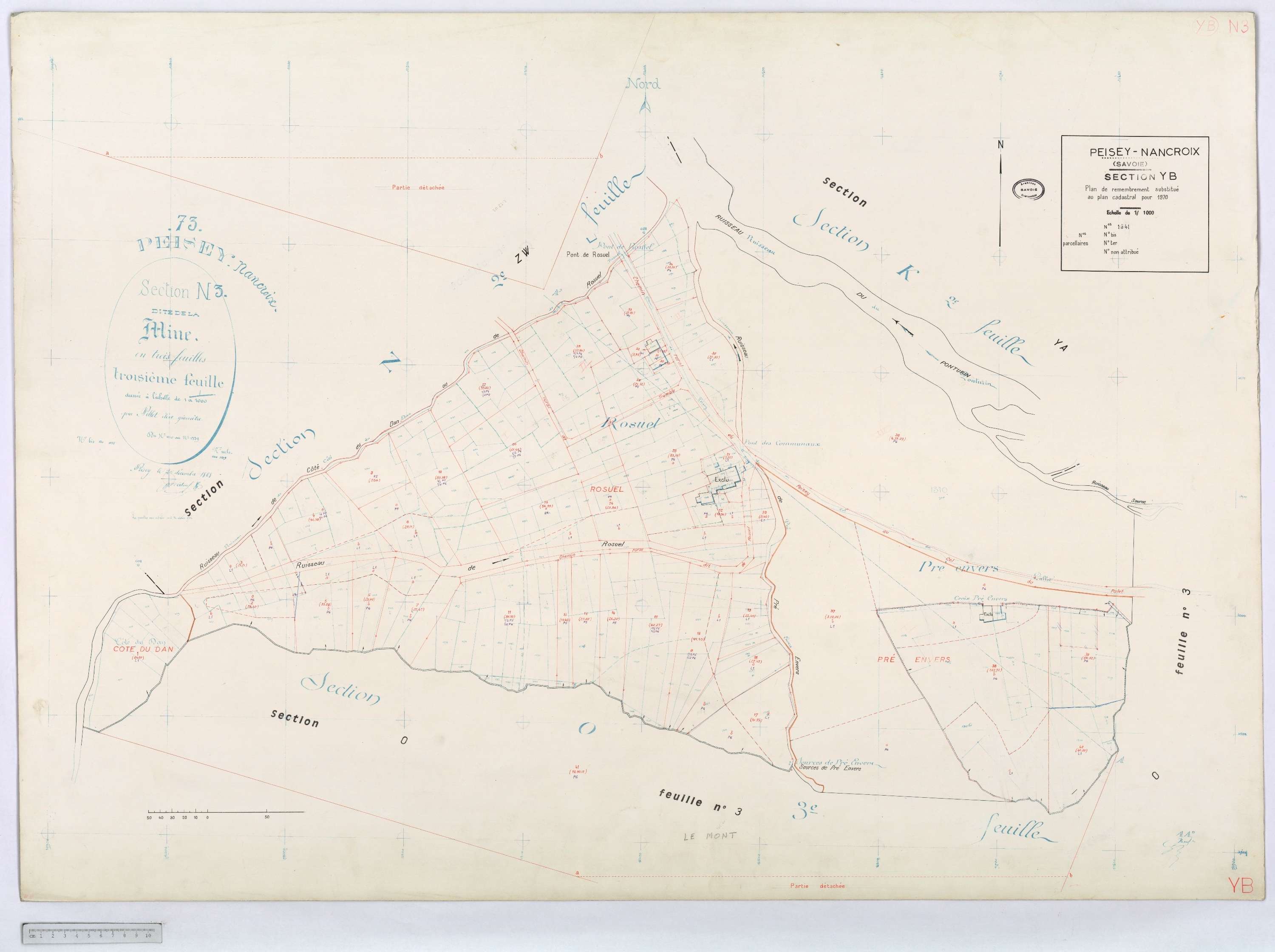 Peisey-Nancroix - Cadastre rénové (1966) et remembré (1970).