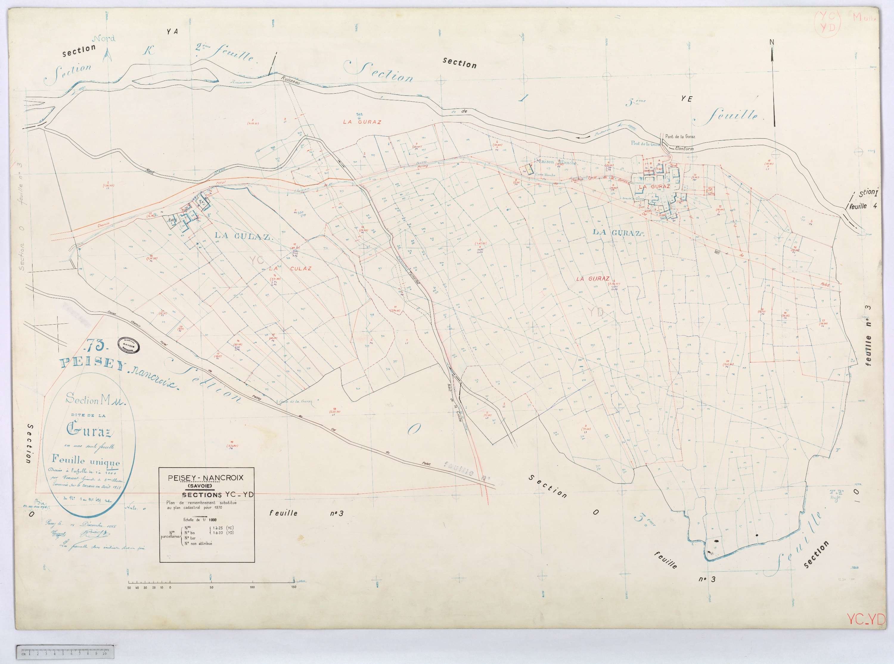 Peisey-Nancroix - Cadastre rénové (1966) et remembré (1970).