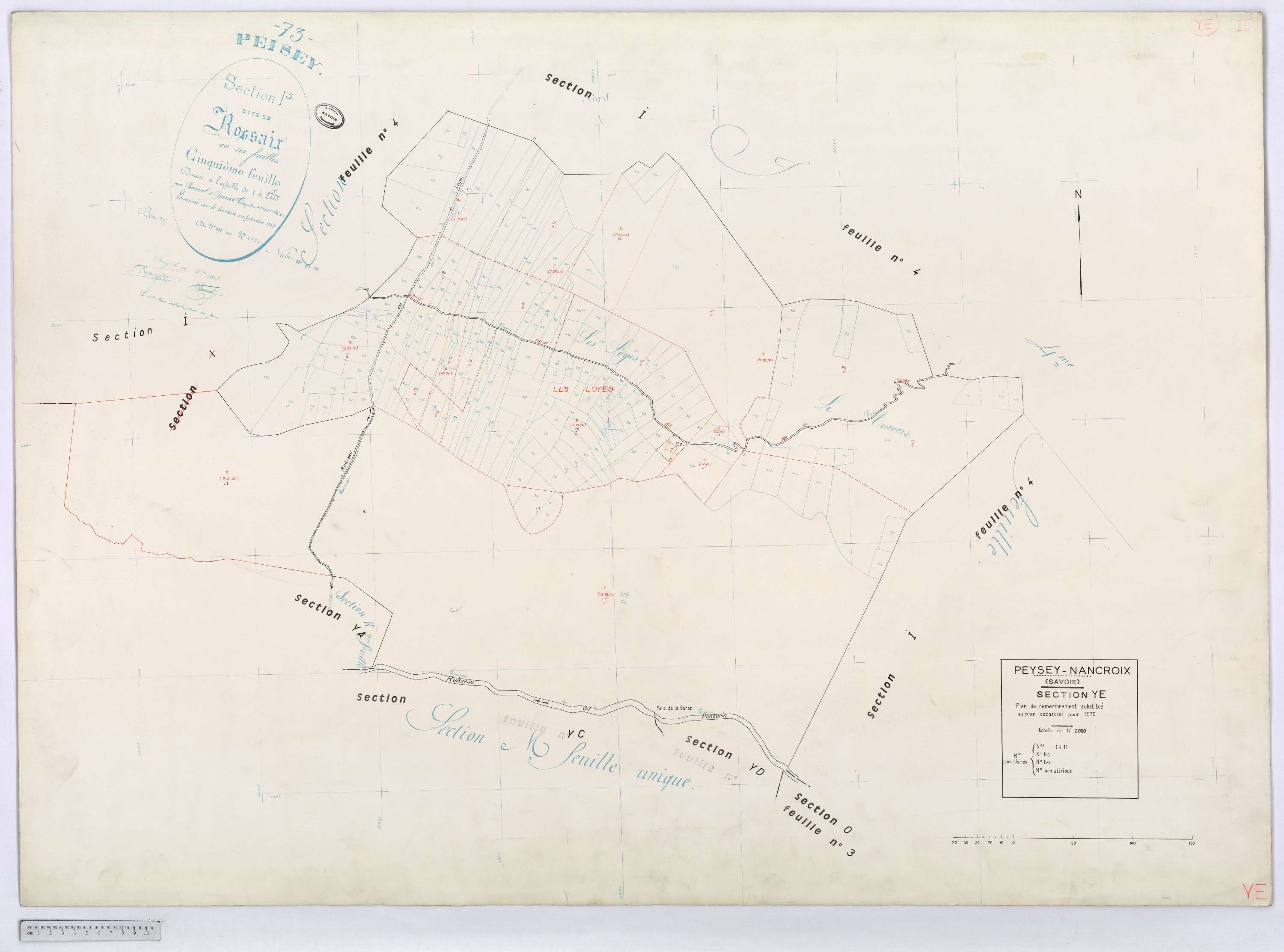 Peisey-Nancroix - Cadastre rénové (1966) et remembré (1970).