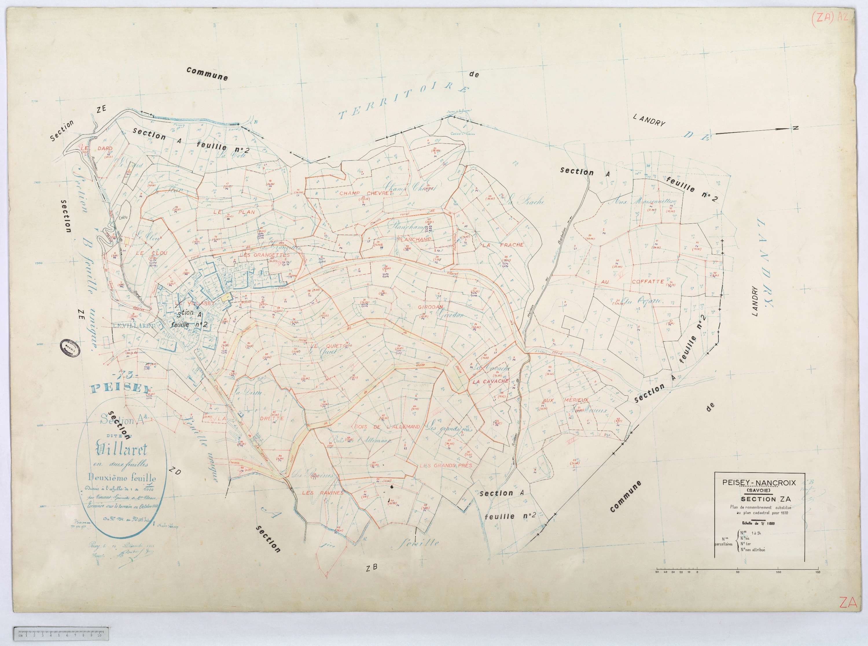 Peisey-Nancroix - Cadastre rénové (1966) et remembré (1970).