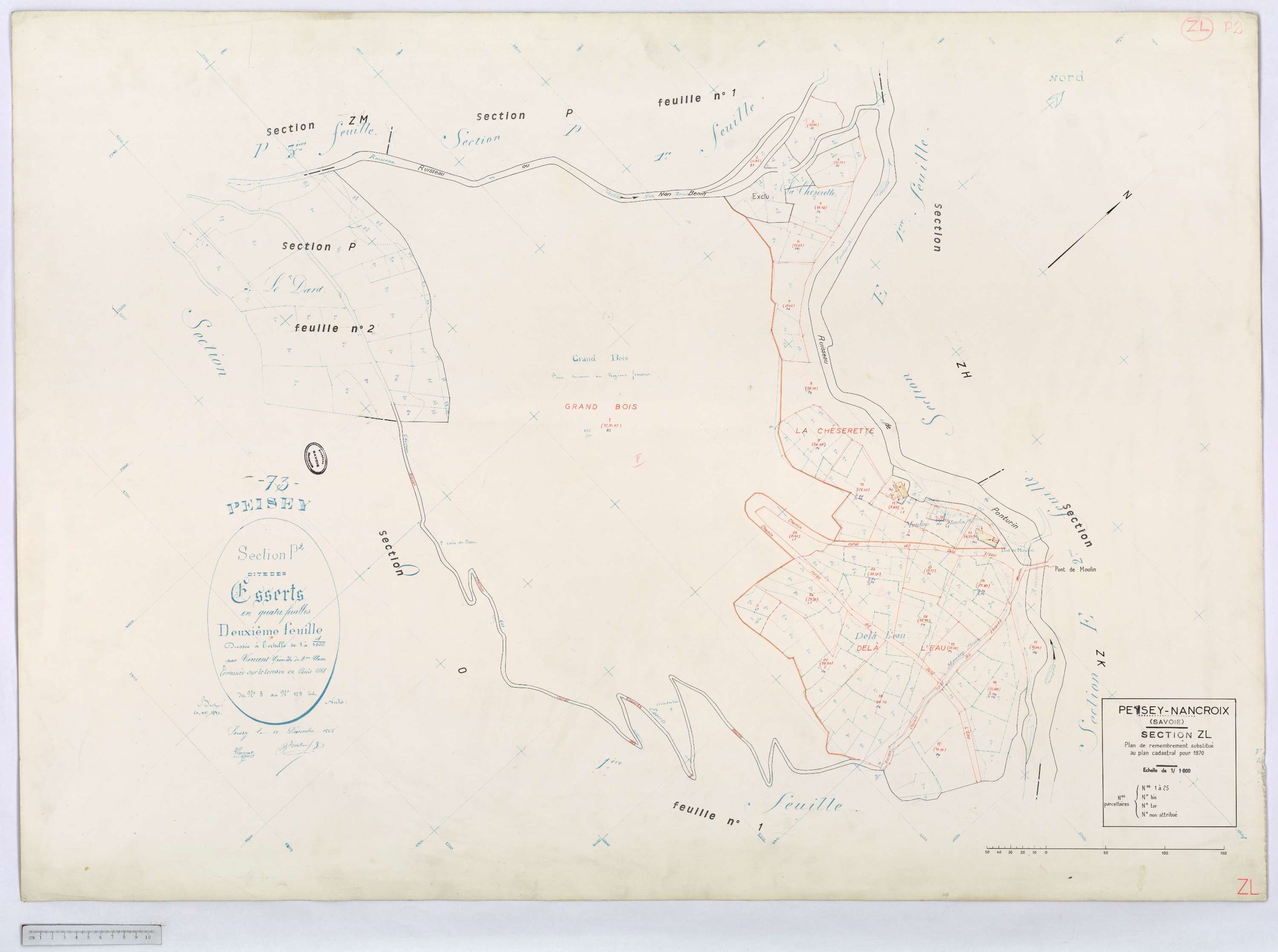 Peisey-Nancroix - Cadastre rénové (1966) et remembré (1970).