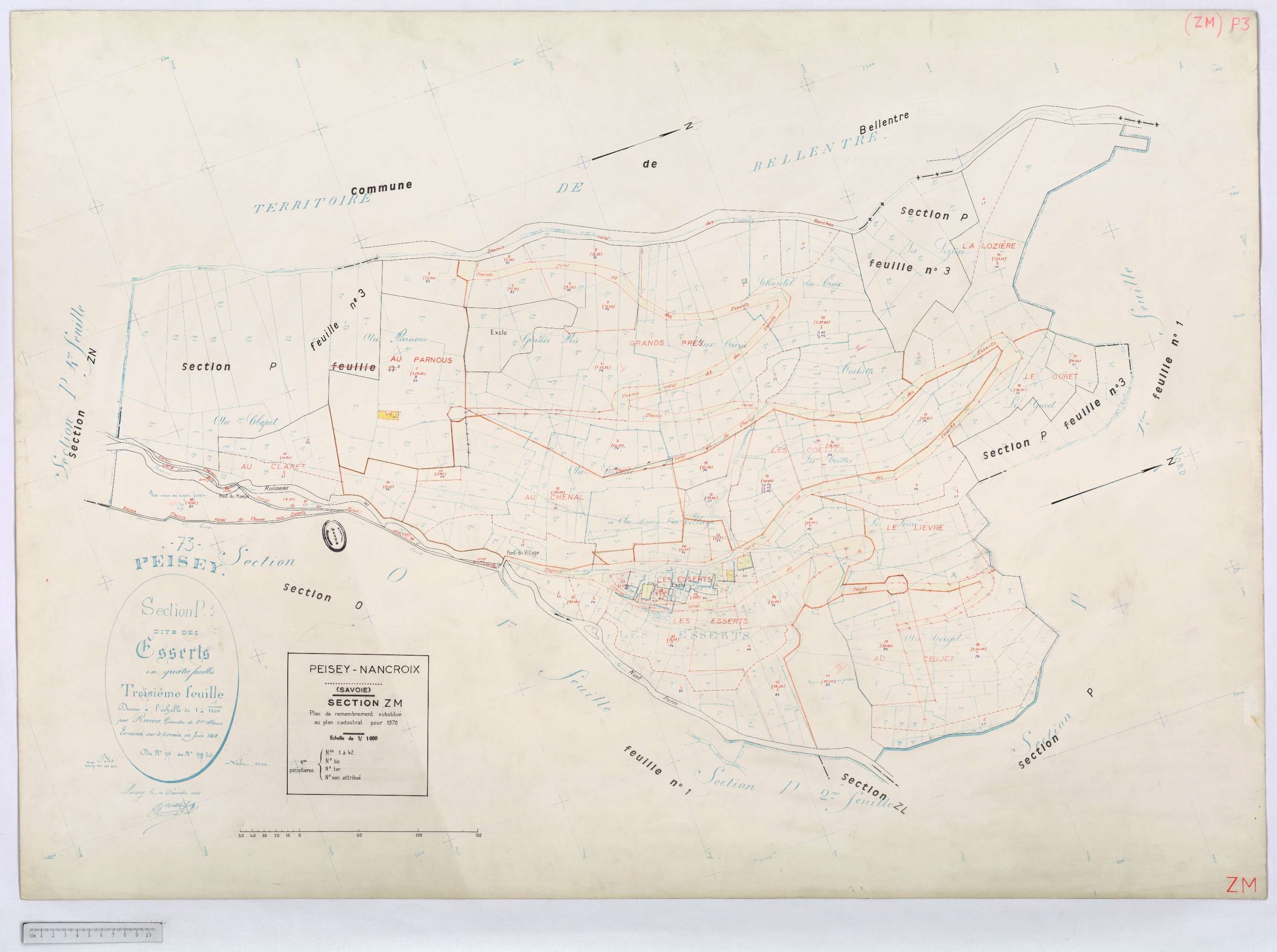 Peisey-Nancroix - Cadastre rénové (1966) et remembré (1970).