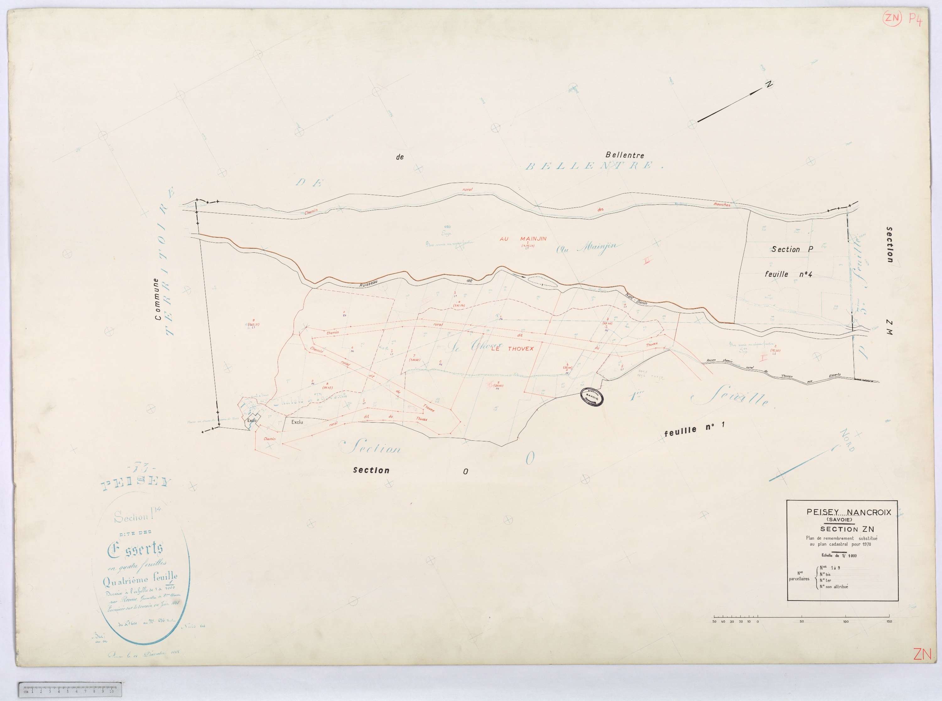 Peisey-Nancroix - Cadastre rénové (1966) et remembré (1970).