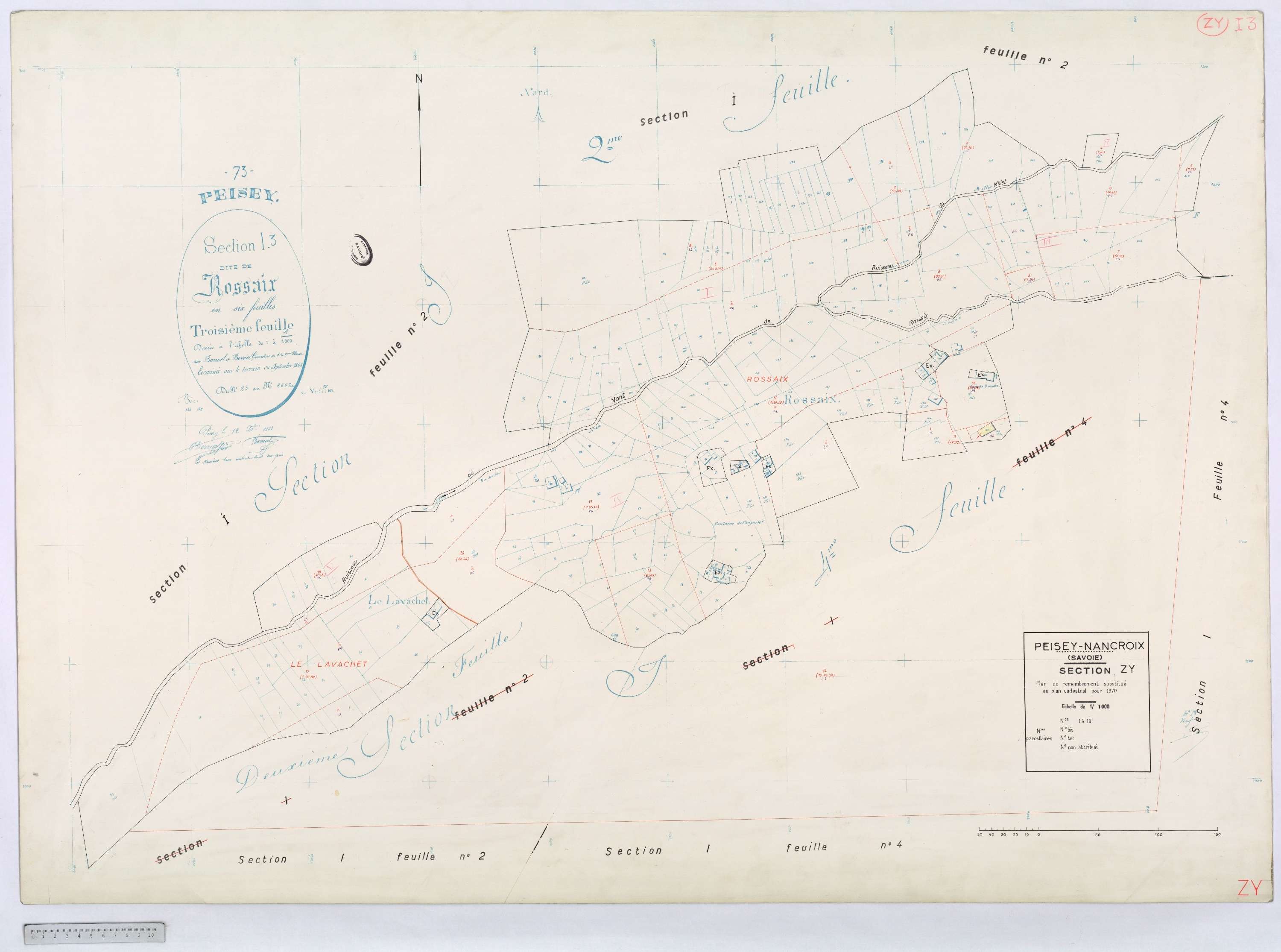 Peisey-Nancroix - Cadastre rénové (1966) et remembré (1970).