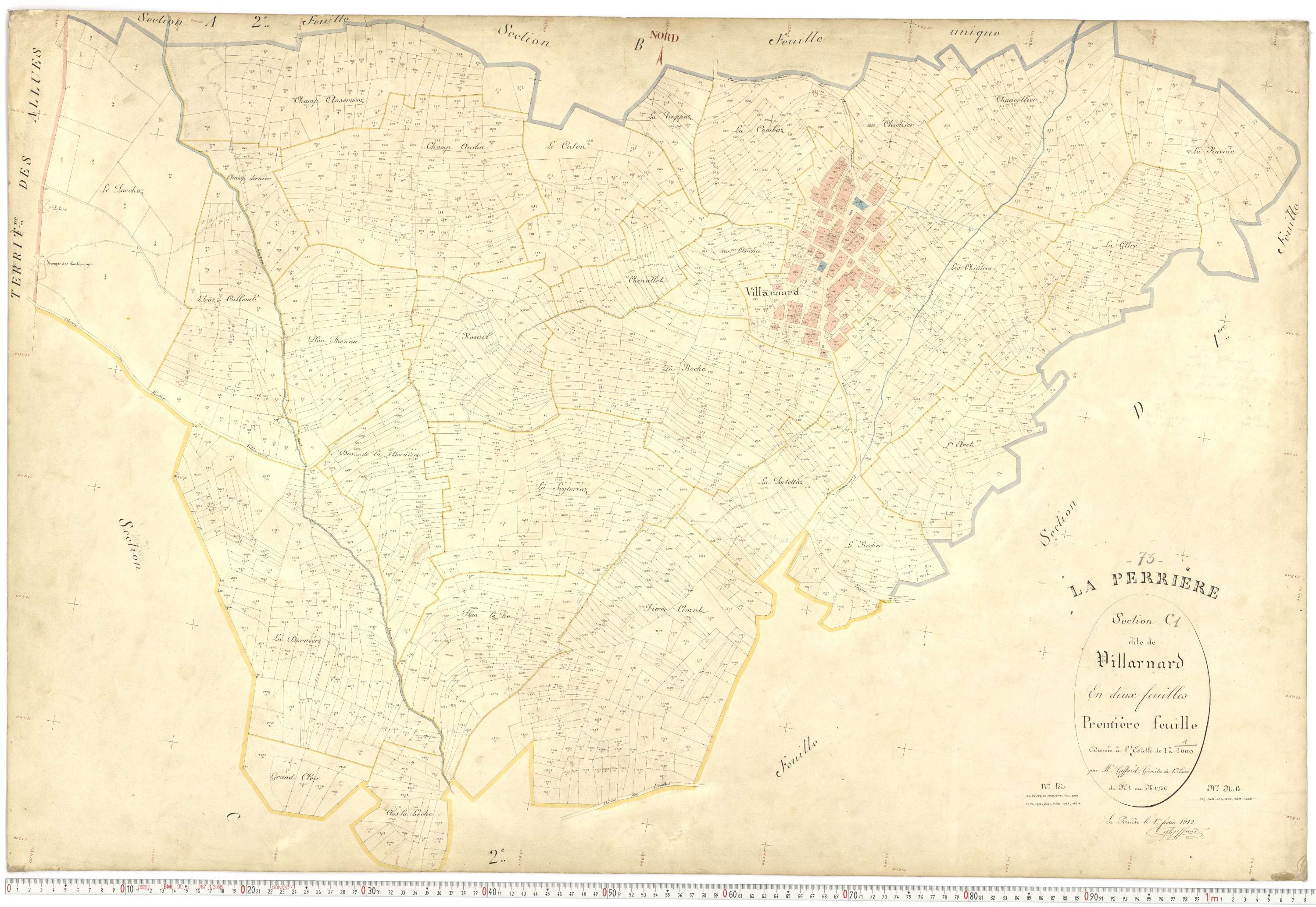 La Perrière - Plans cadastraux du premier cadastre français.