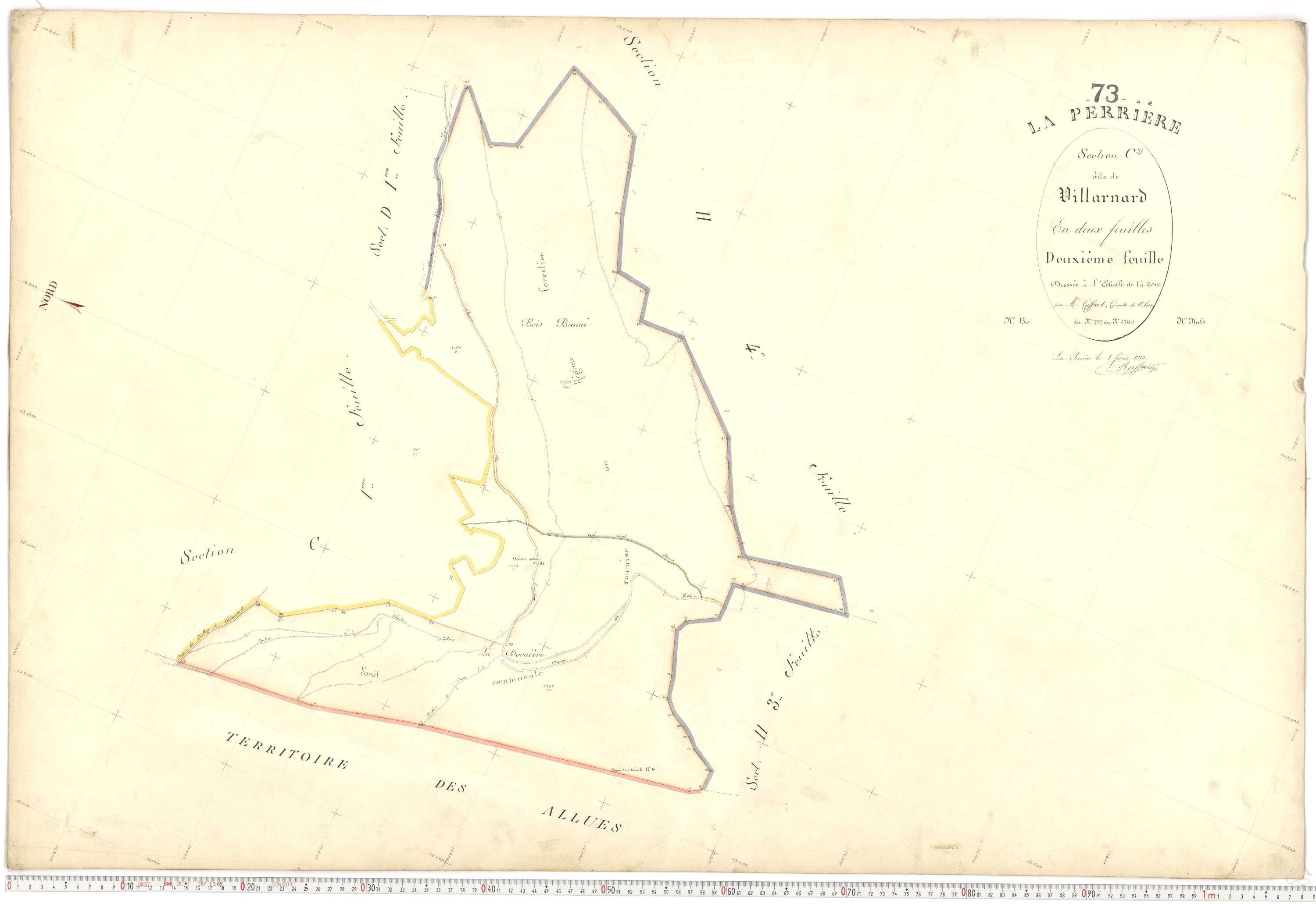 La Perrière - Plans cadastraux du premier cadastre français.