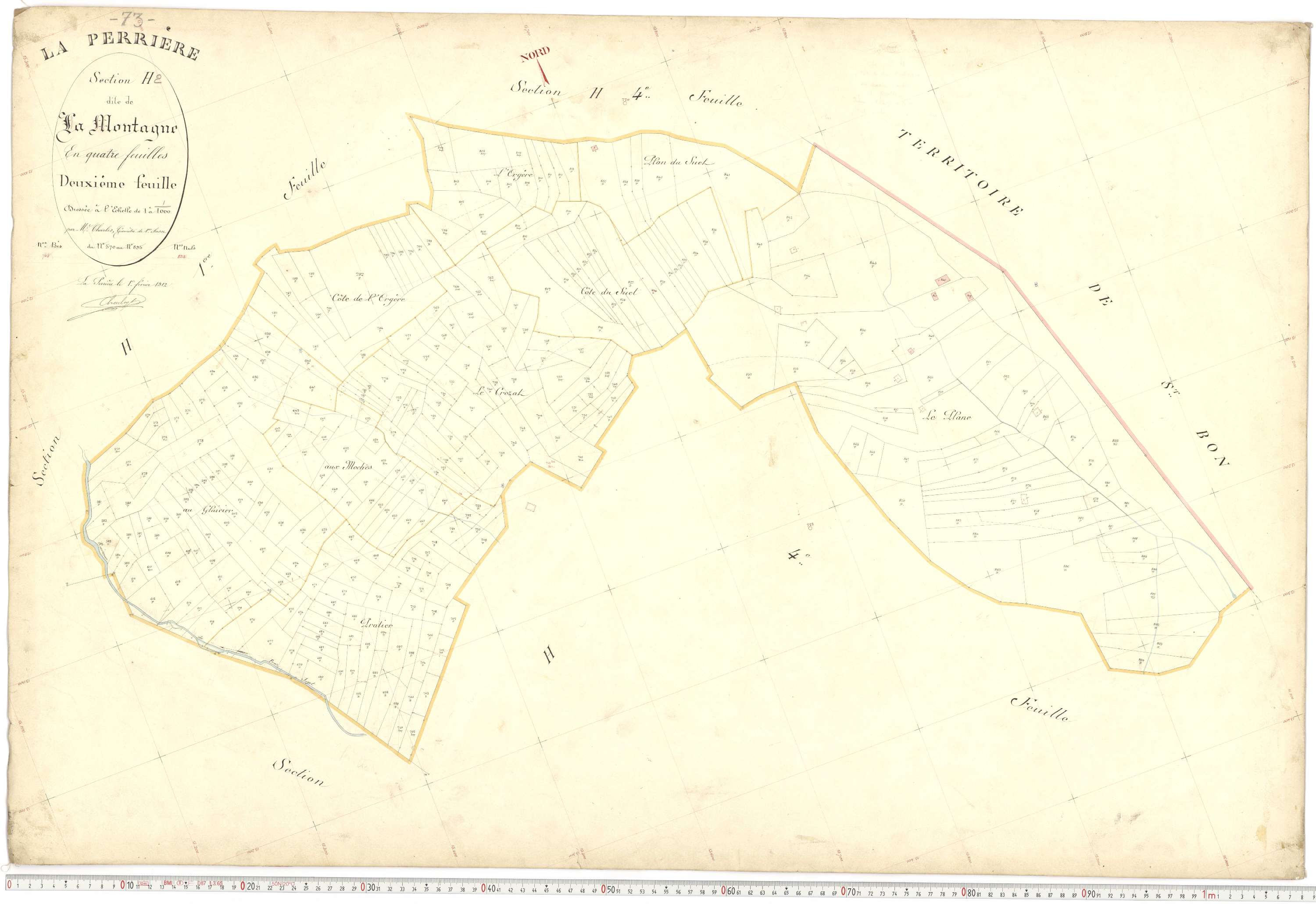 La Perrière - Plans cadastraux du premier cadastre français.