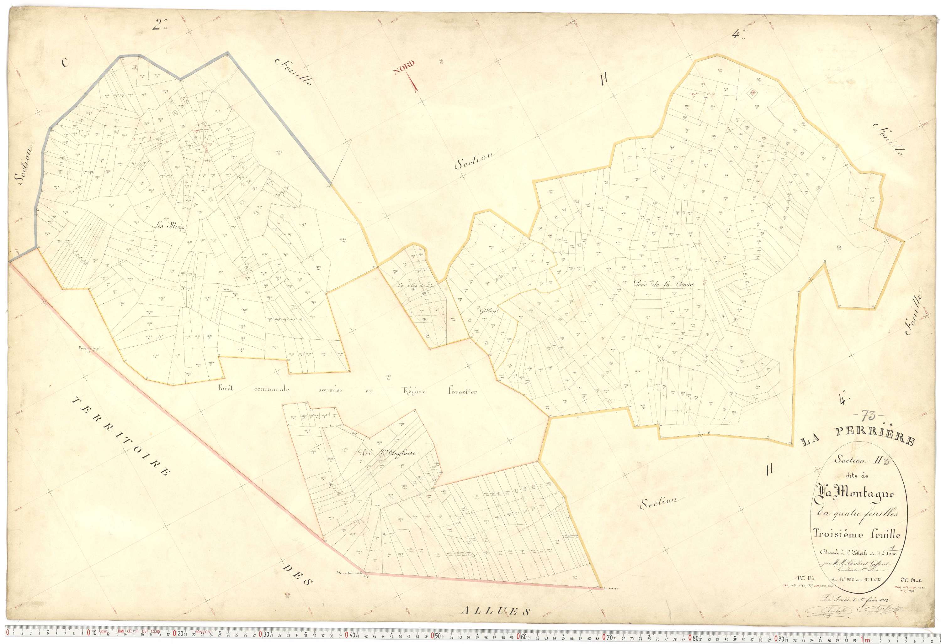 La Perrière - Plans cadastraux du premier cadastre français.