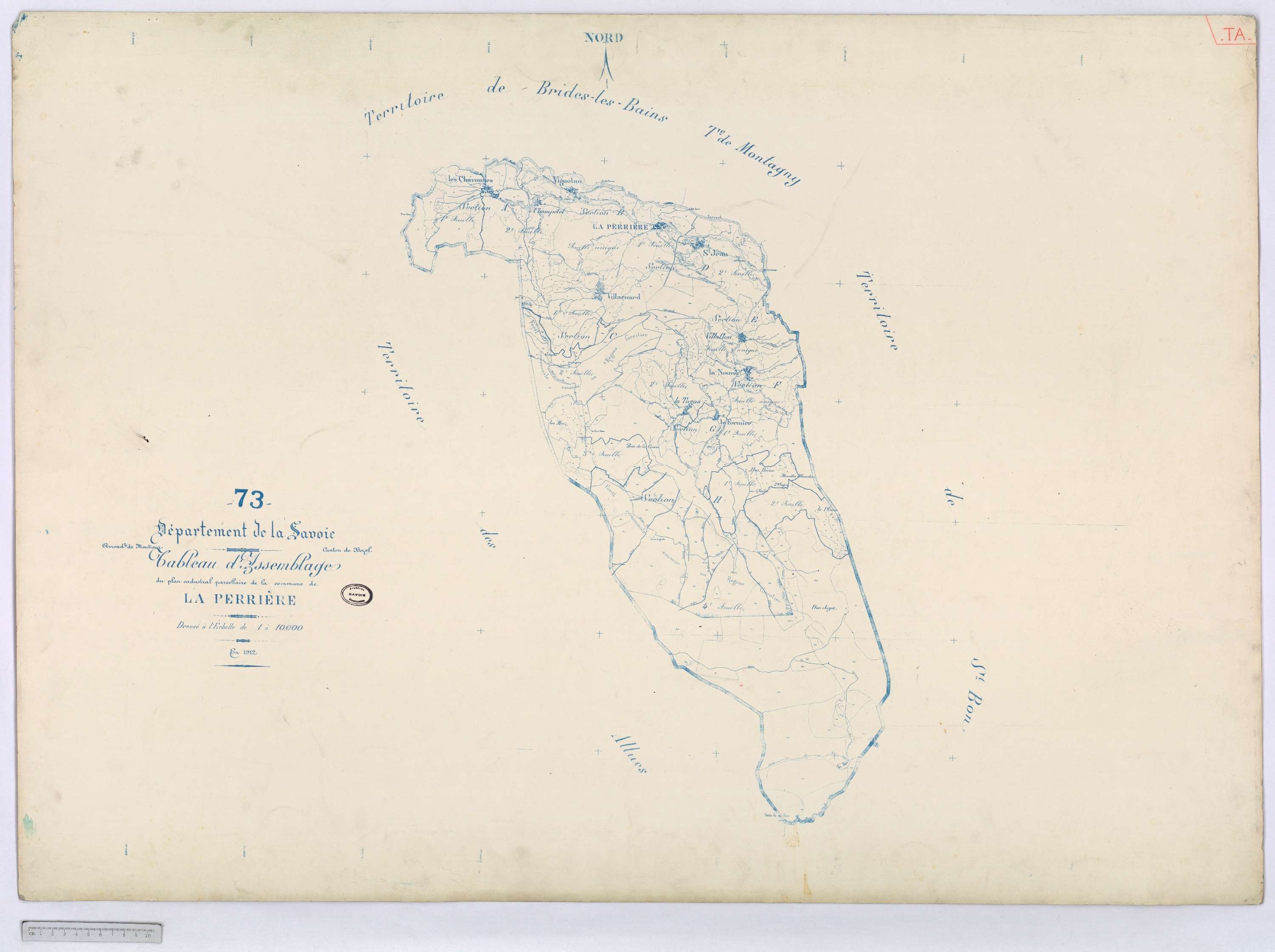 La Perrière - Cadastre rénové (1968) et remembré (1968).