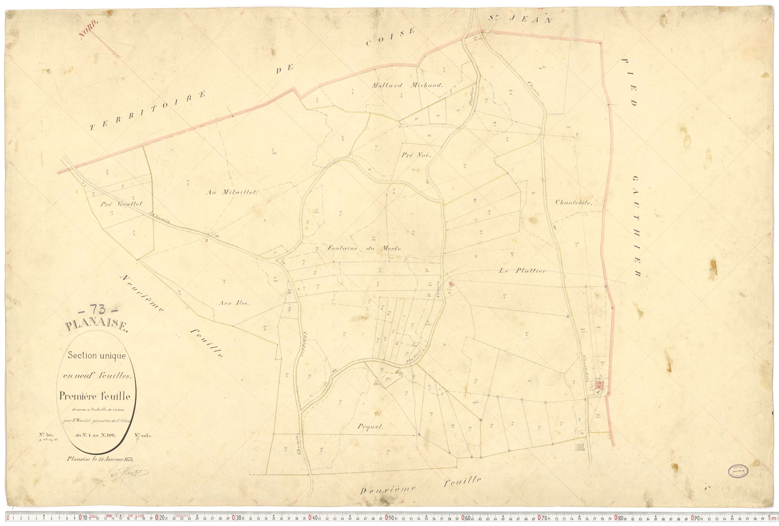 Planaise - Plans cadastraux du premier cadastre français.