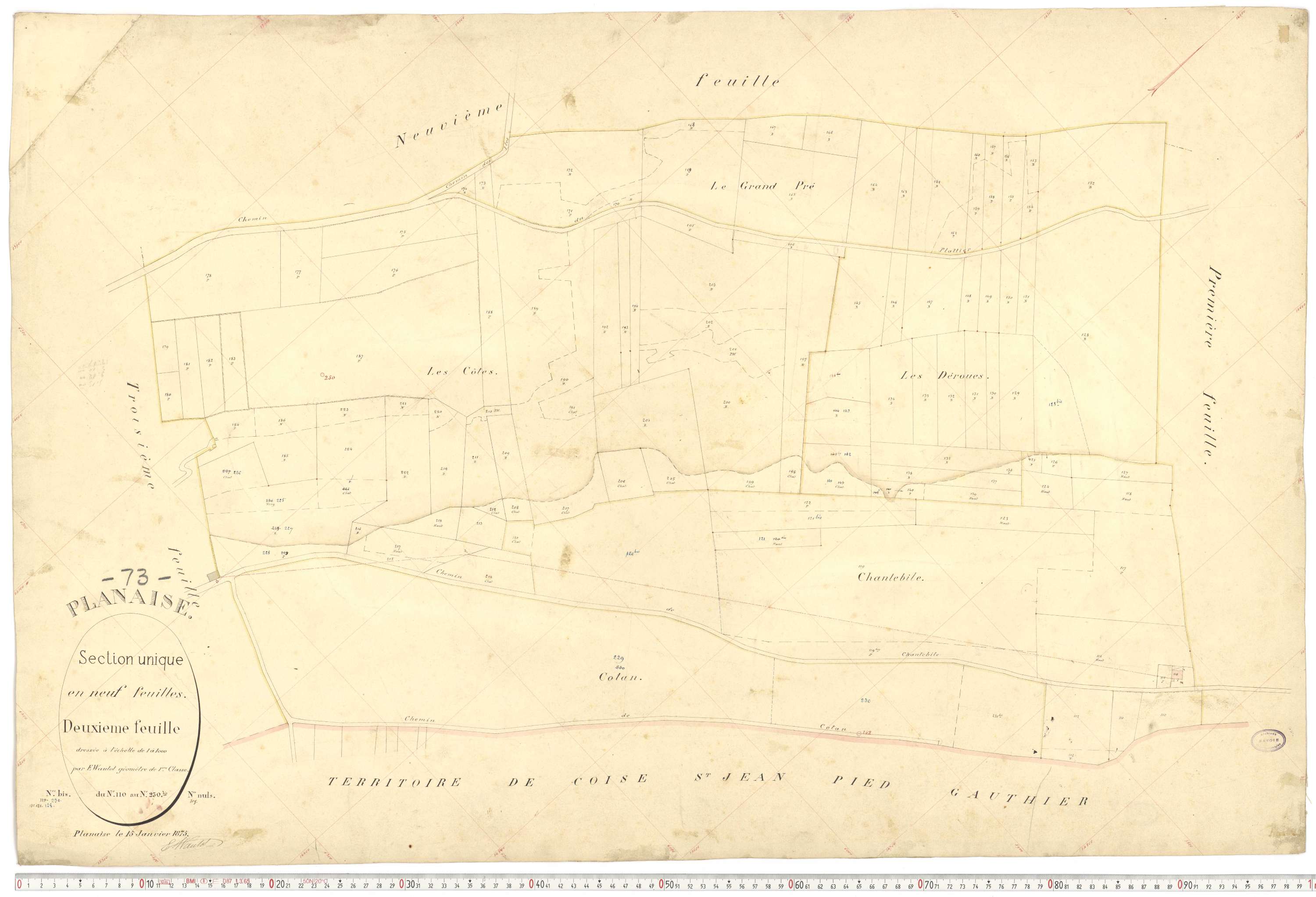Planaise - Plans cadastraux du premier cadastre français.