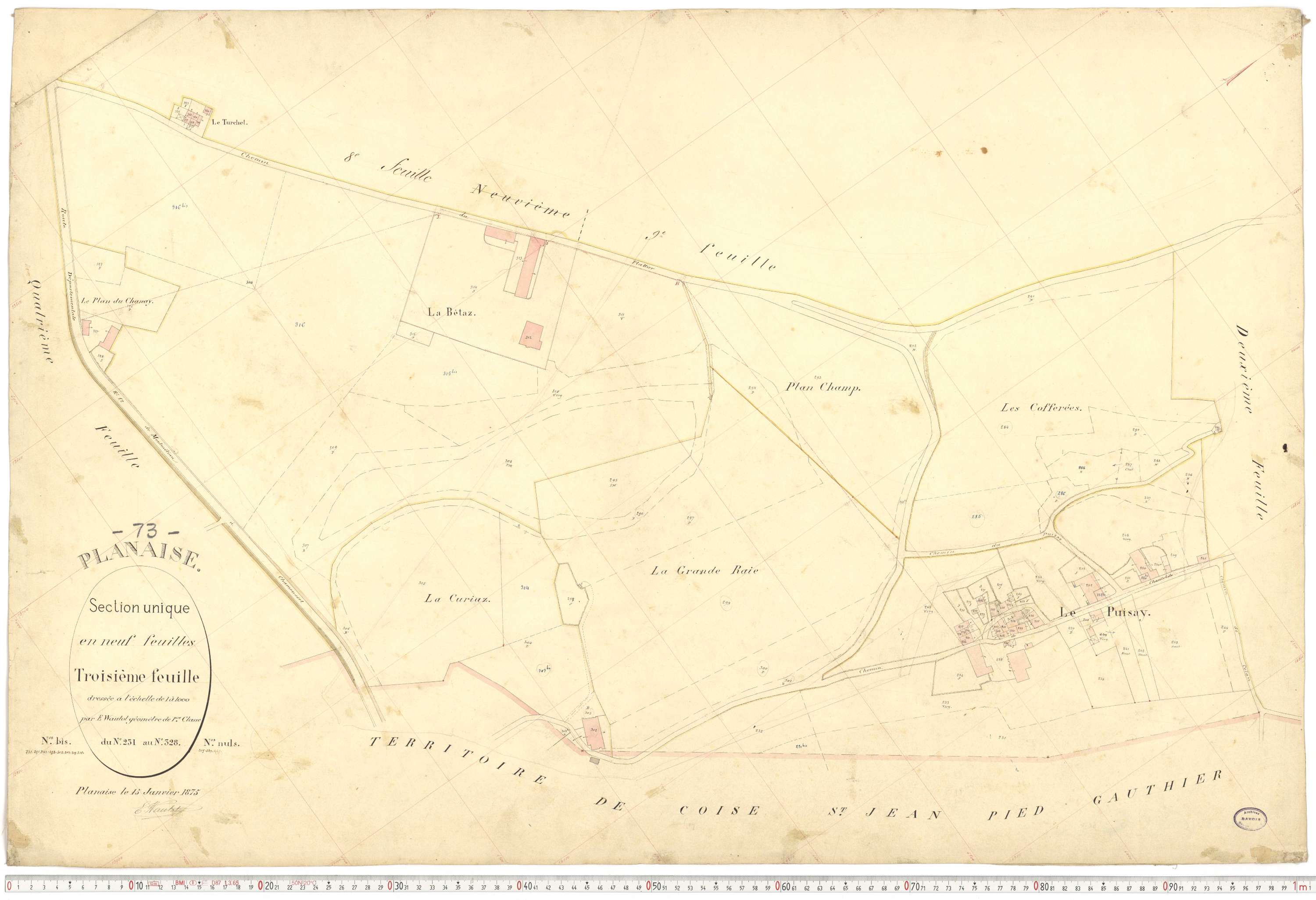 Planaise - Plans cadastraux du premier cadastre français.