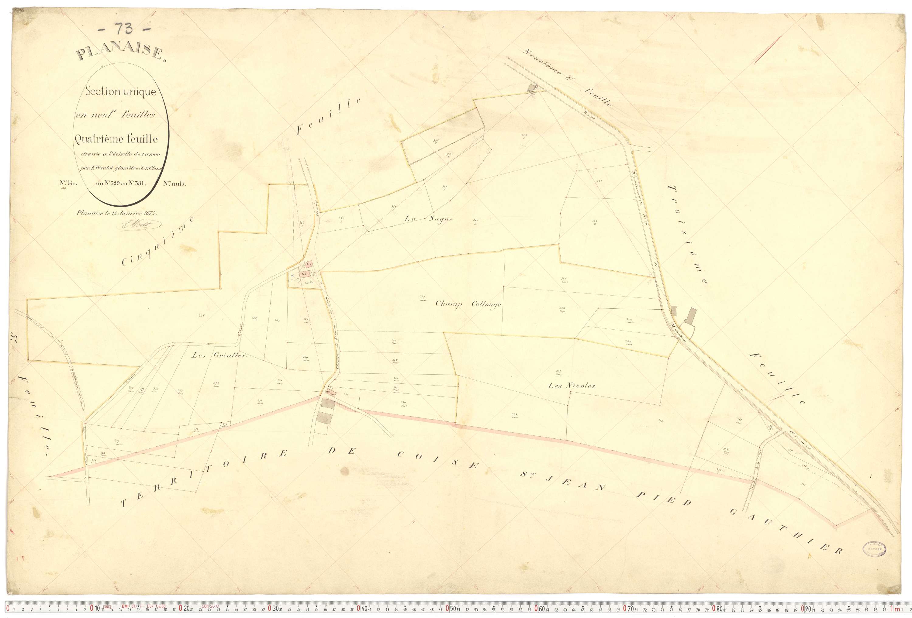 Planaise - Plans cadastraux du premier cadastre français.