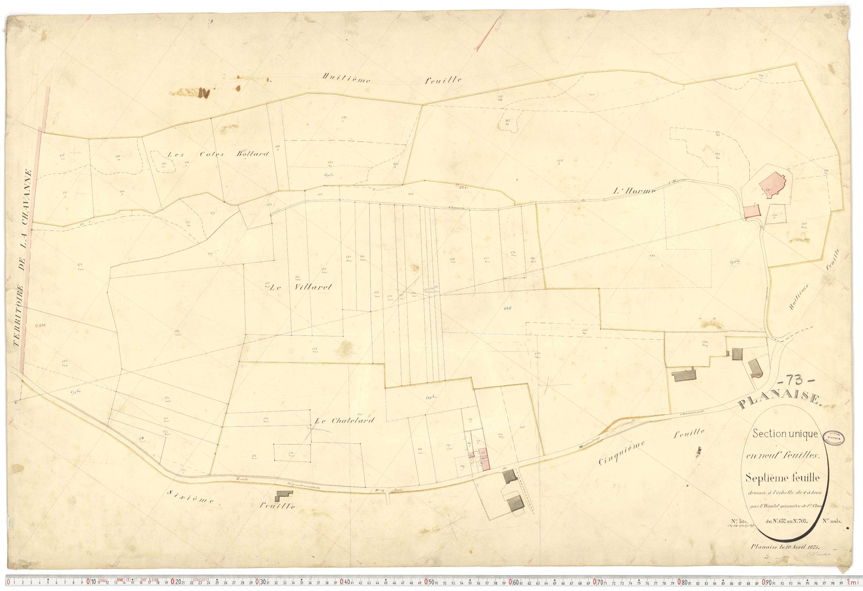 Planaise - Plans cadastraux du premier cadastre français.